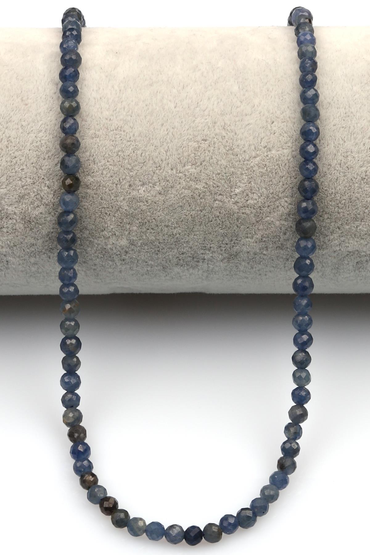 Safir Doğal Taş Dizi 4 mm Fasetli Küre Kesim