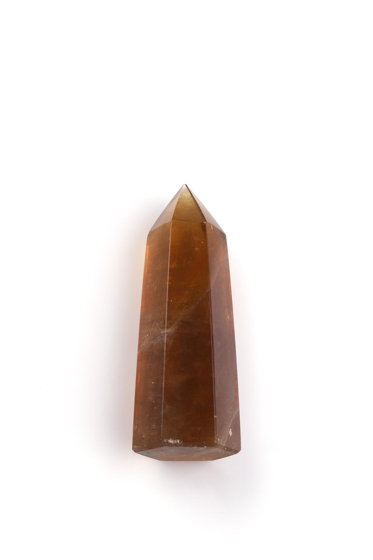 Sarı Florit Doğal Taş Obelisk Parça