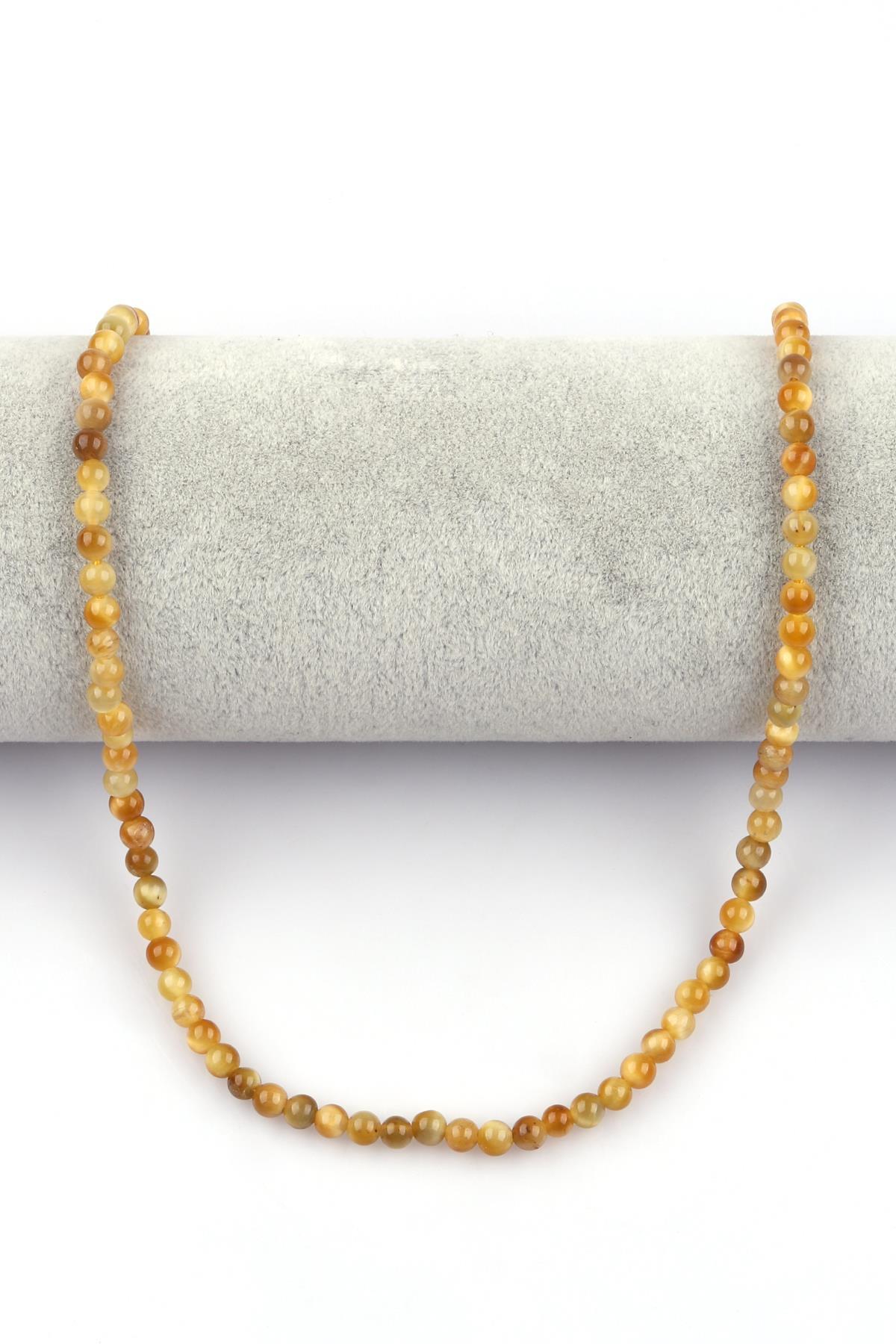 Sarı Kaplan Gözü Doğal Taş 4 mm Küre Kesim