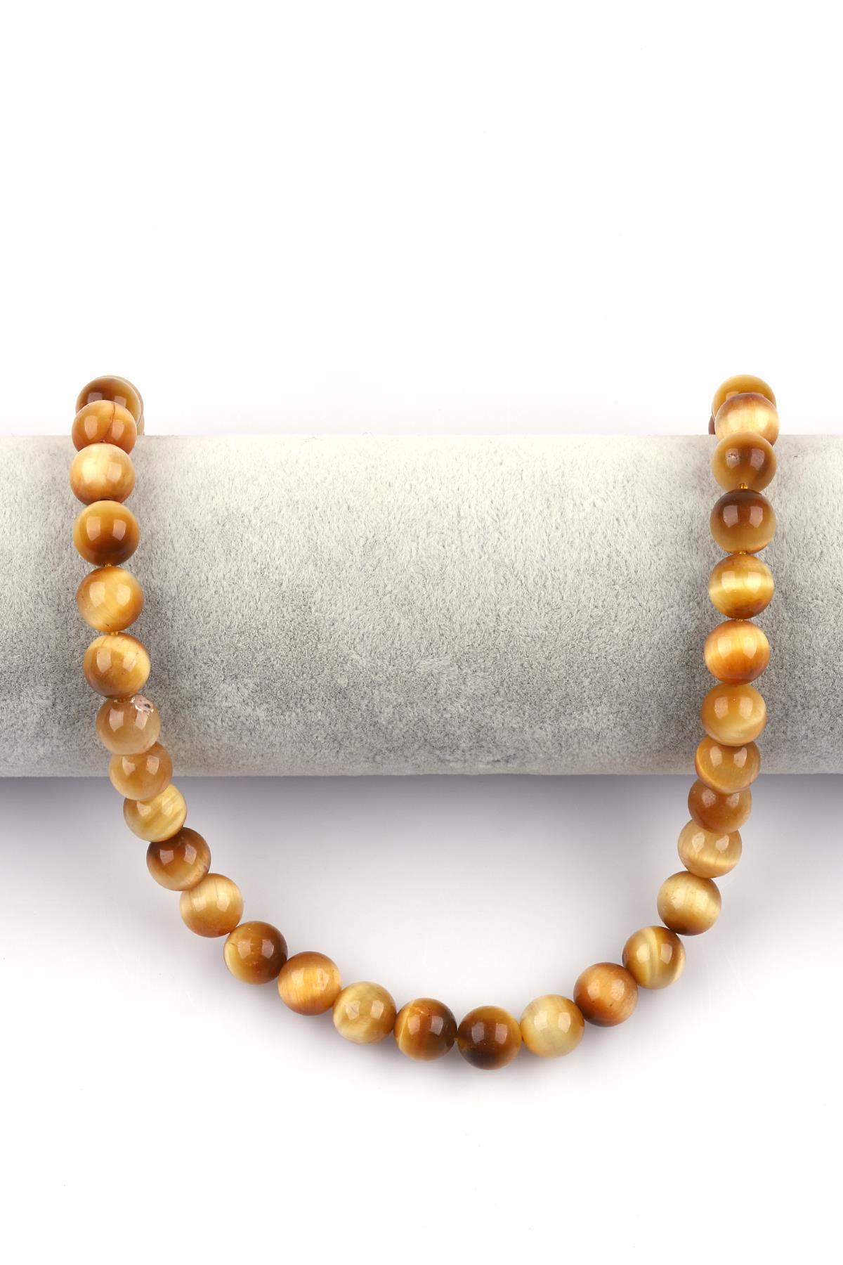 Sarı Kaplan Gözü Doğal Taş Dizi 10 mm Küre Kesim