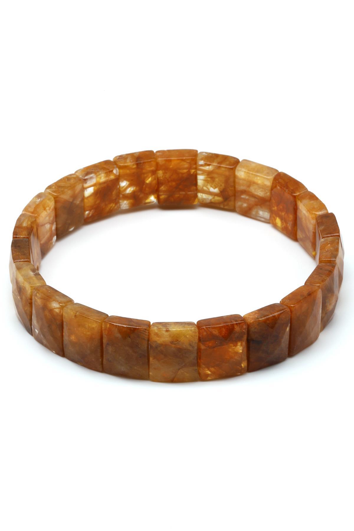 Sarı Kuvars Doğal Taş Bileklik 9 x 12 mm Özel Kesim