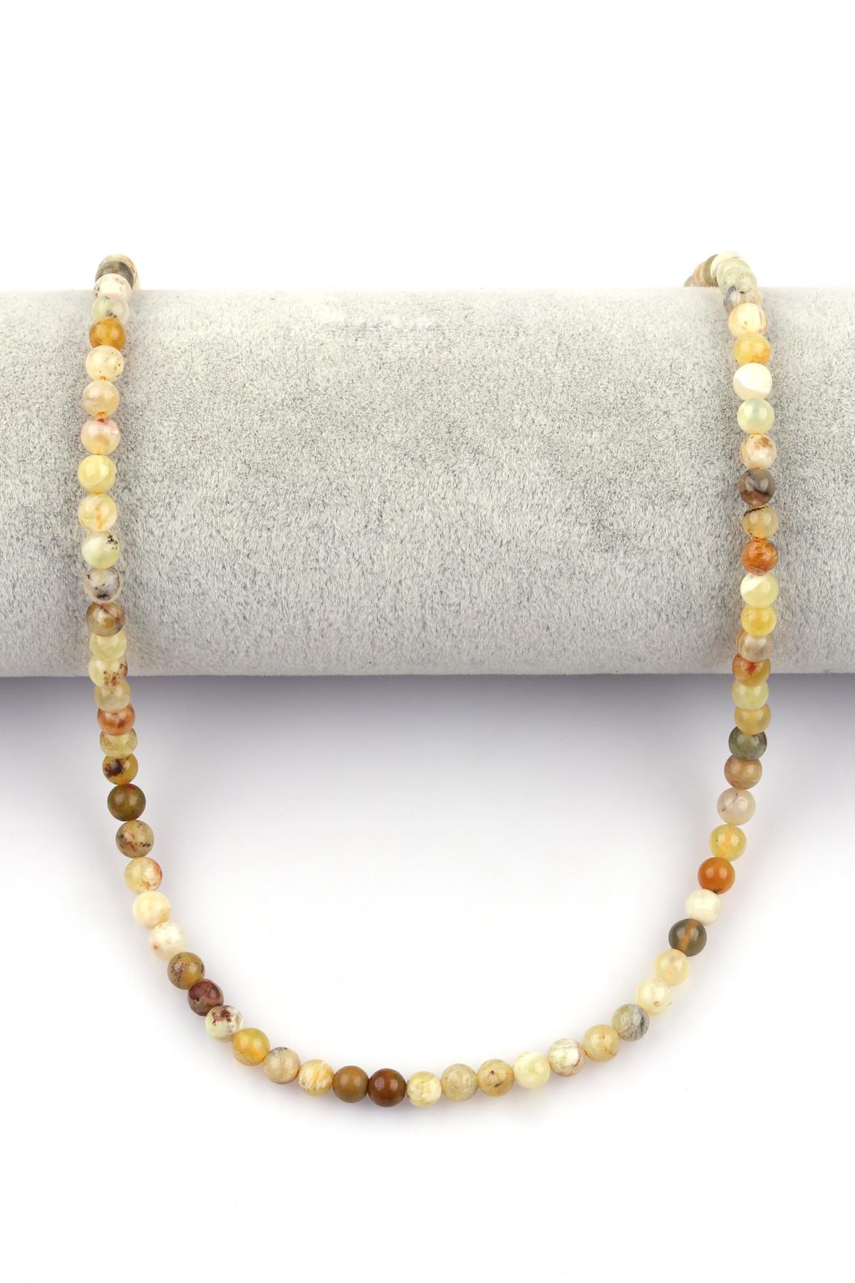 Sarı Opal Doğal Taş Dizi 5 mm Küre Kesim