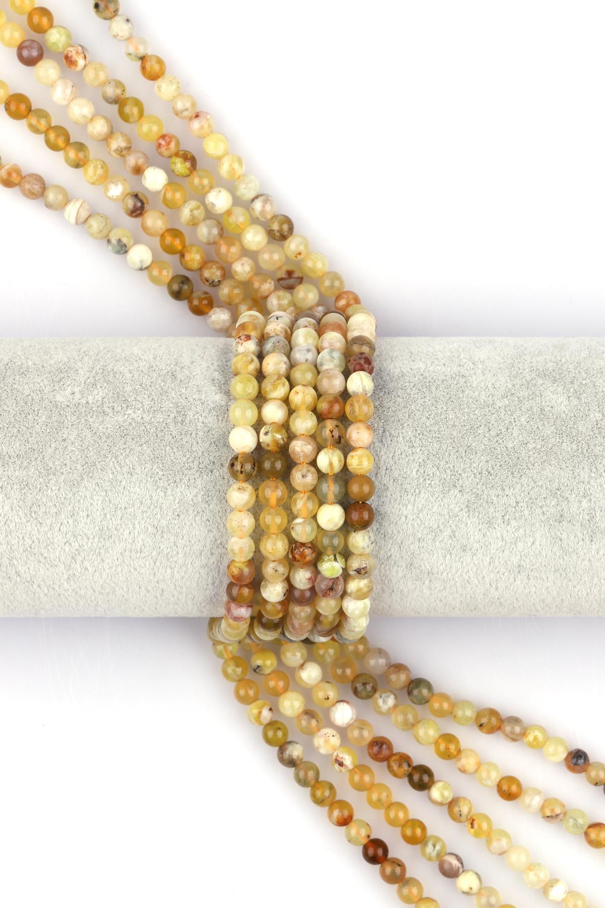 Sarı Opal Doğal Taş Dizi 5 mm Küre Kesim