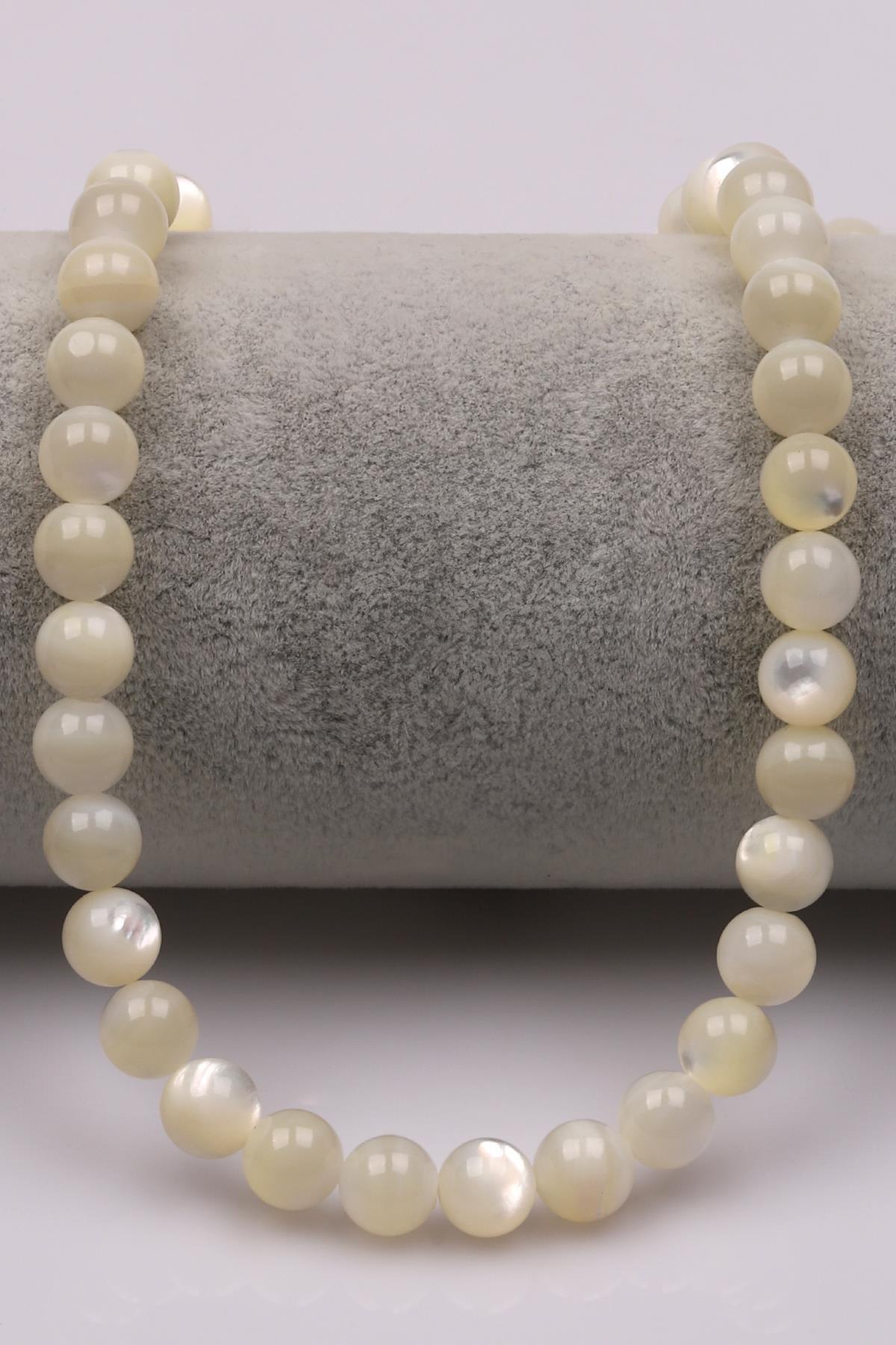 Sedef (AAA Kalite) Doğaltaş Dizi 8 mm Küre Kesim