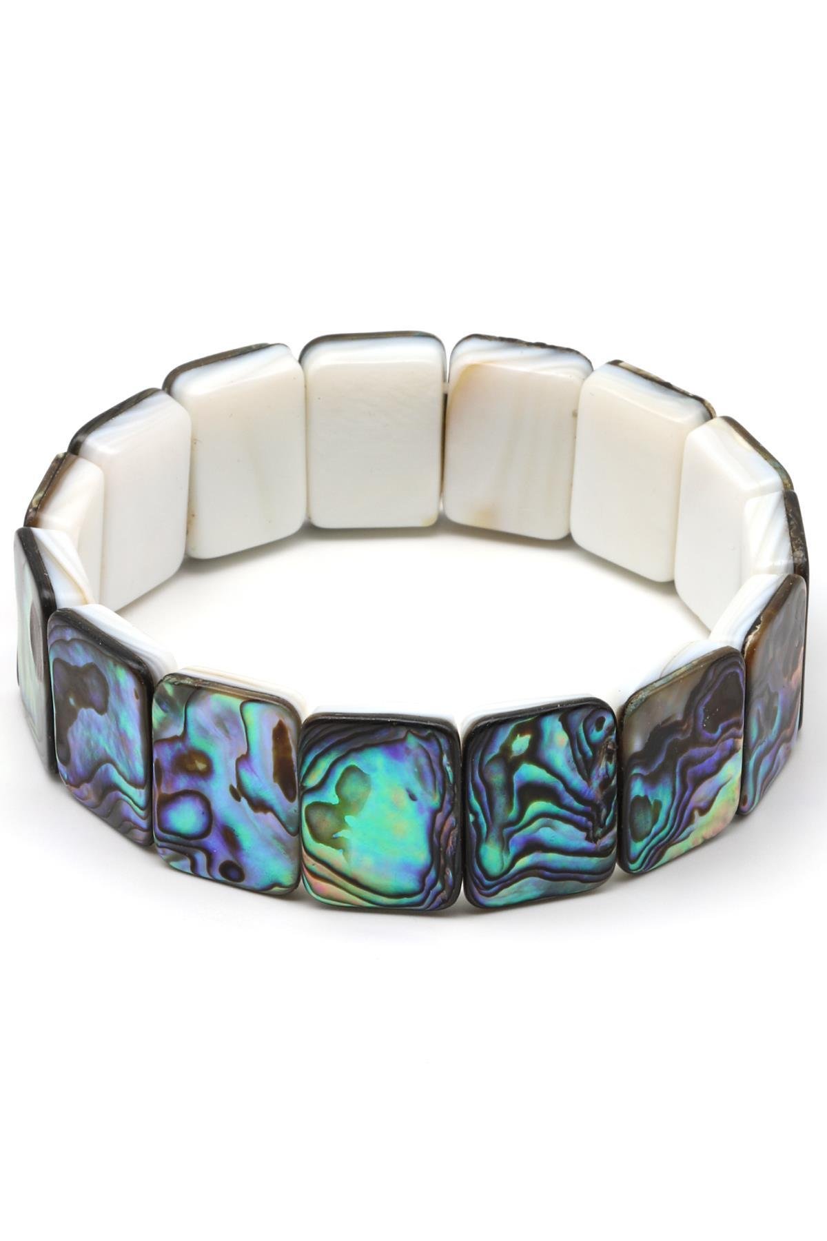 Sedef Doğal Taş Bileklik 13 x 18 mm Özel Kesim