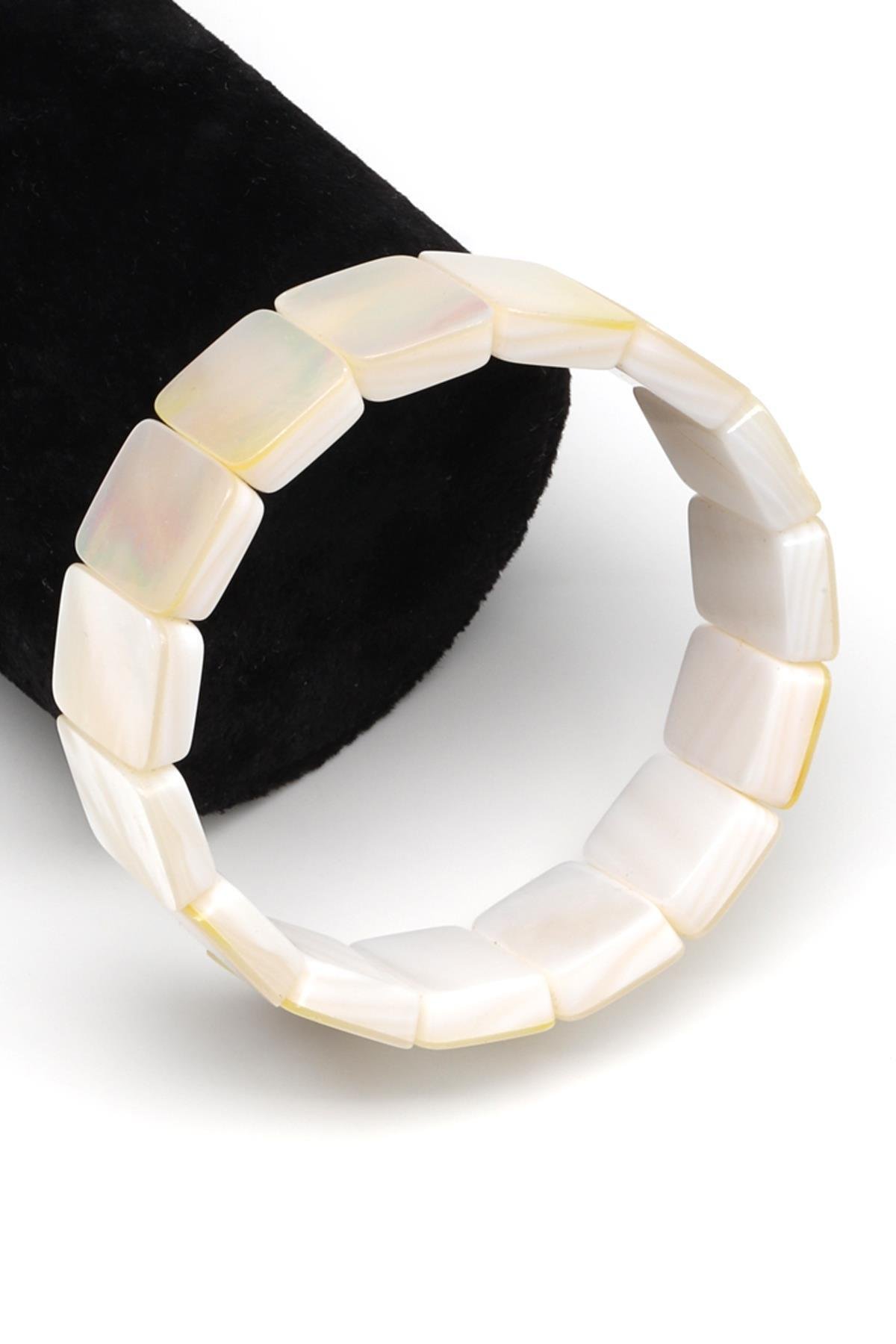 Sedef Doğal Taş Bileklik 13 x 18 mm Özel Kesim