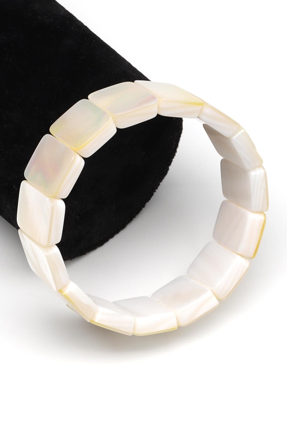 Sedef Doğal Taş Bileklik 13 x 18 mm Özel Kesim
