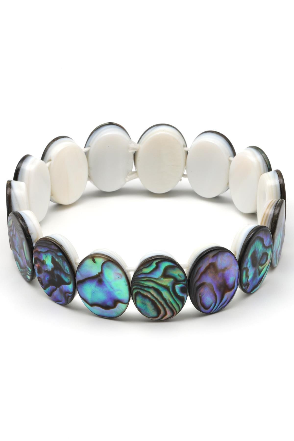 Sedef Doğal Taş Bileklik 13 x 18 mm Özel Kesim