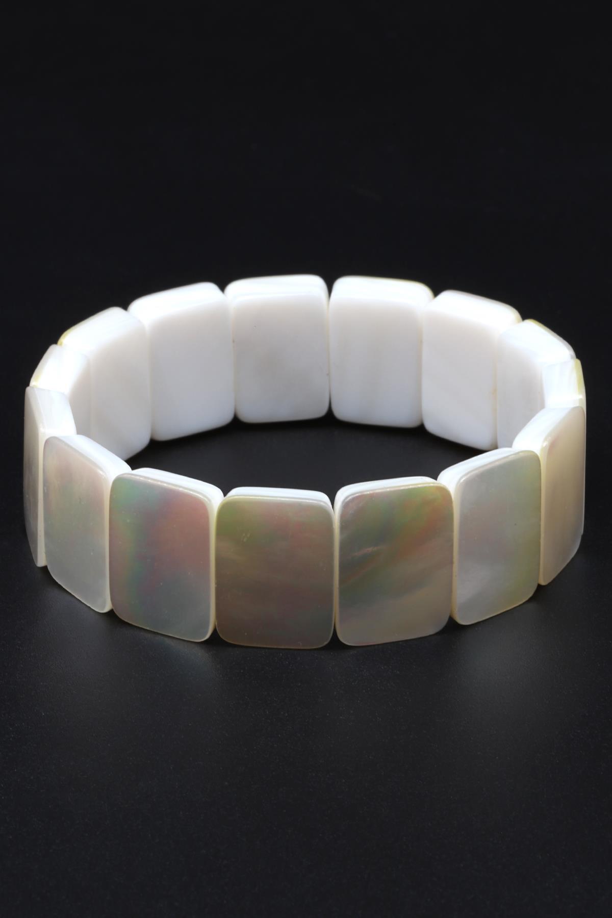 Sedef Doğal Taş Bileklik 13 x 18 mm Özel Kesim