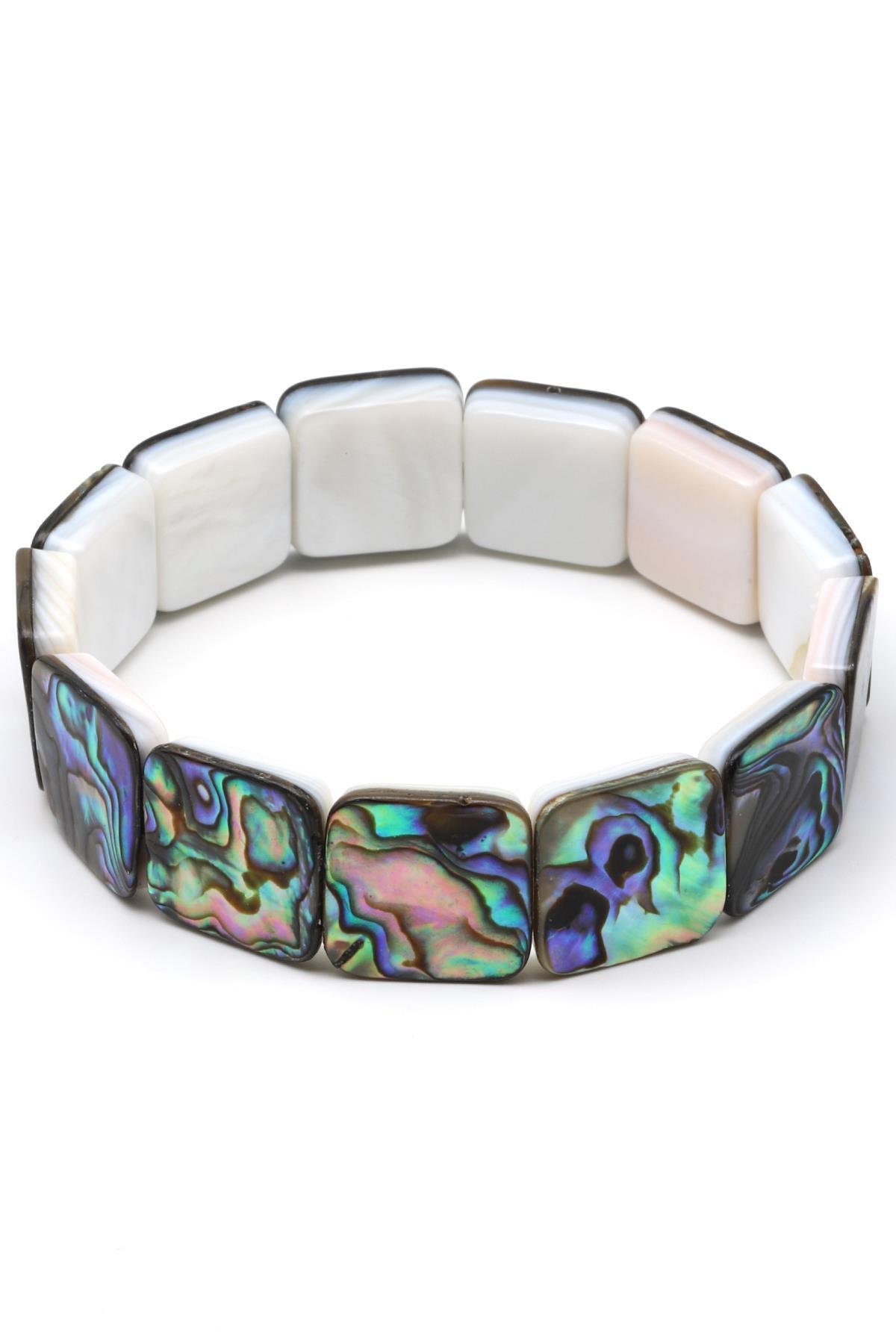 Sedef Doğal Taş Bileklik 16 x 16 mm Özel Kesim