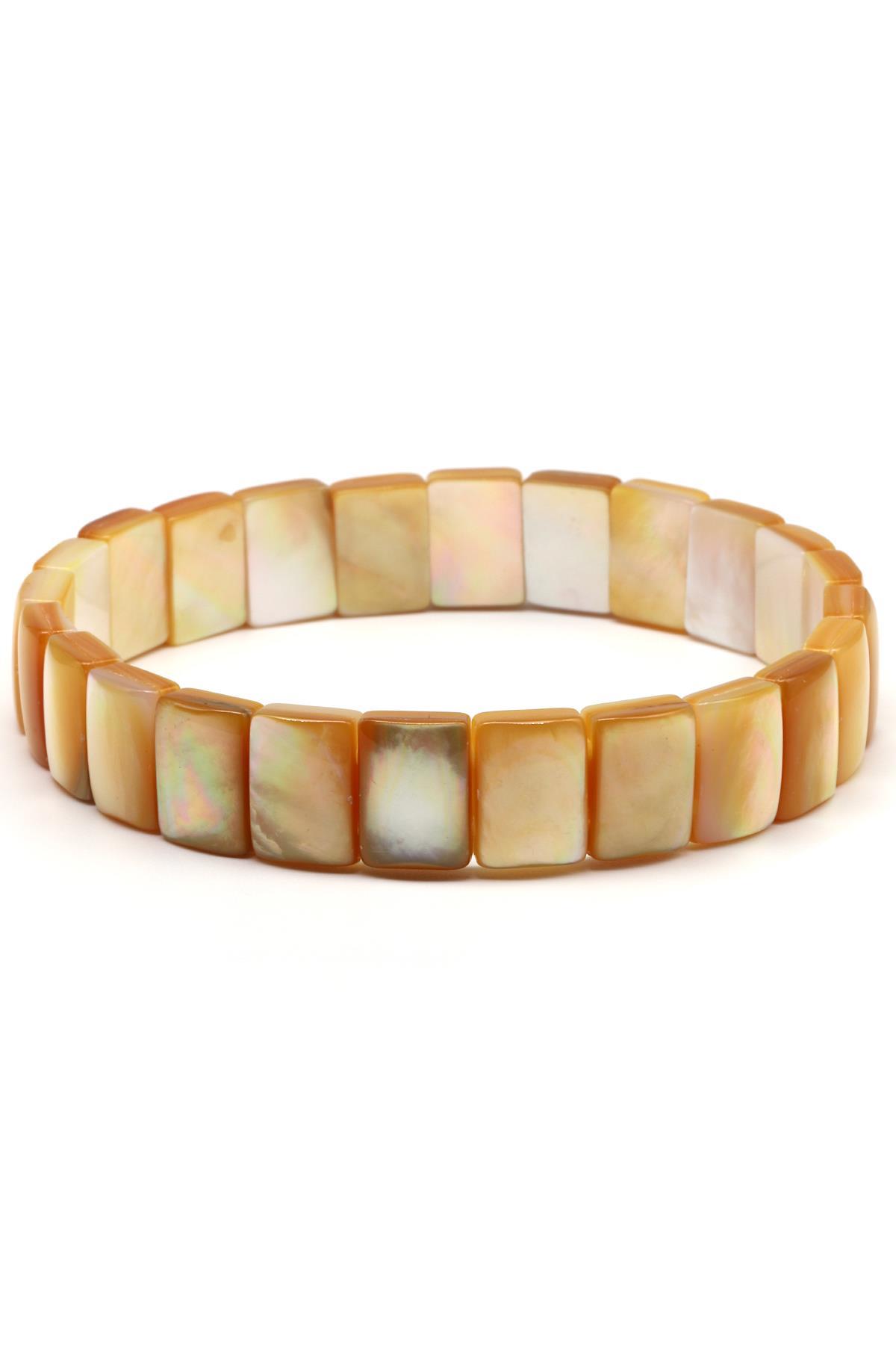 Sedef Doğal Taş Bileklik 8 x 11 mm Özel Kesim