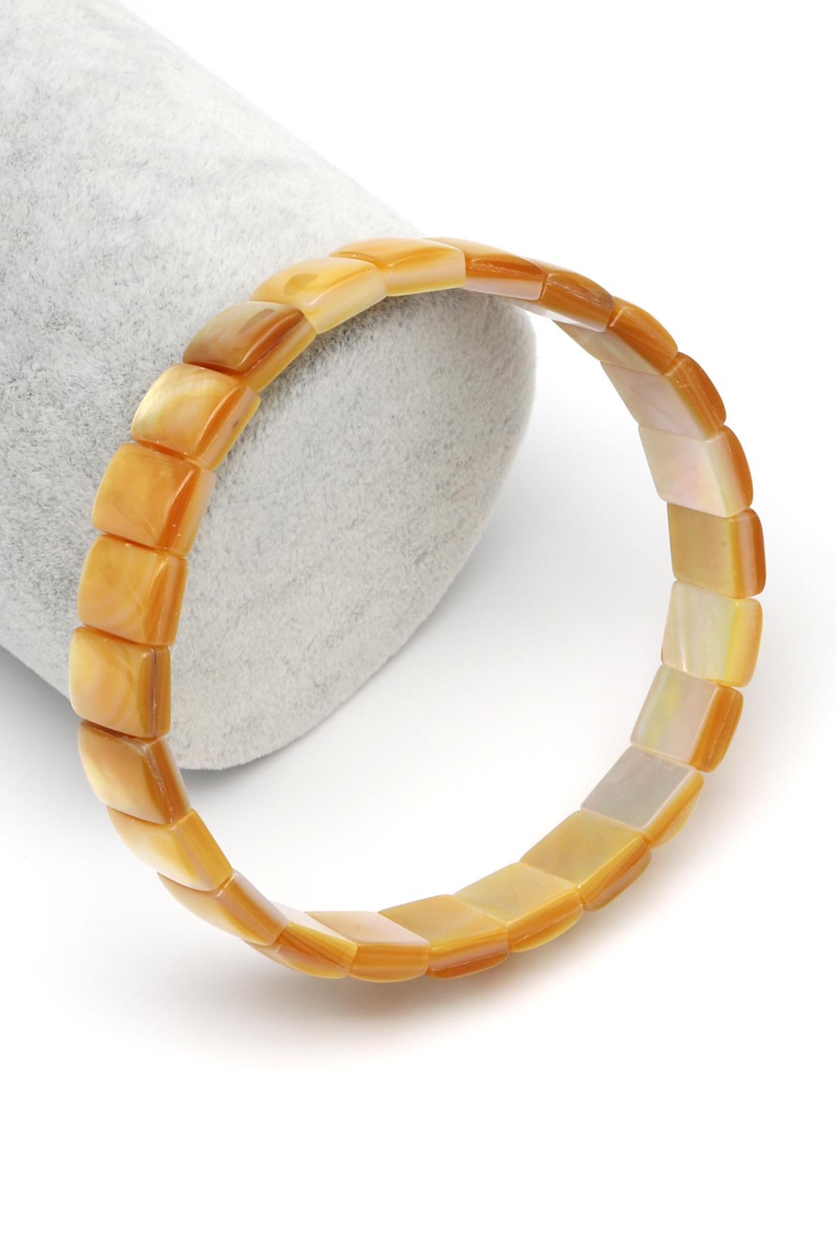 Sedef Doğal Taş Bileklik 8 x 11 mm Özel Kesim