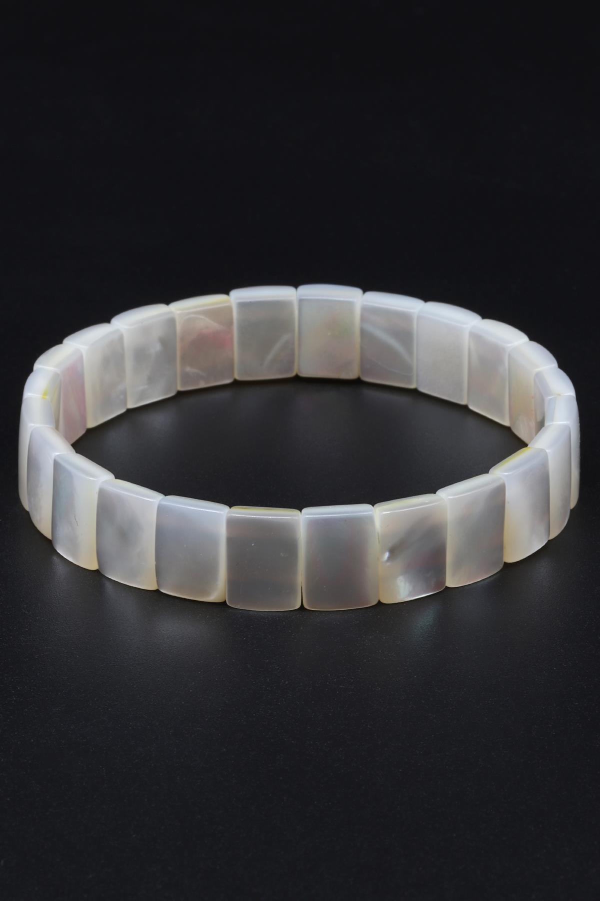 Sedef Doğal Taş Bileklik 8 x 11 mm Özel Kesim