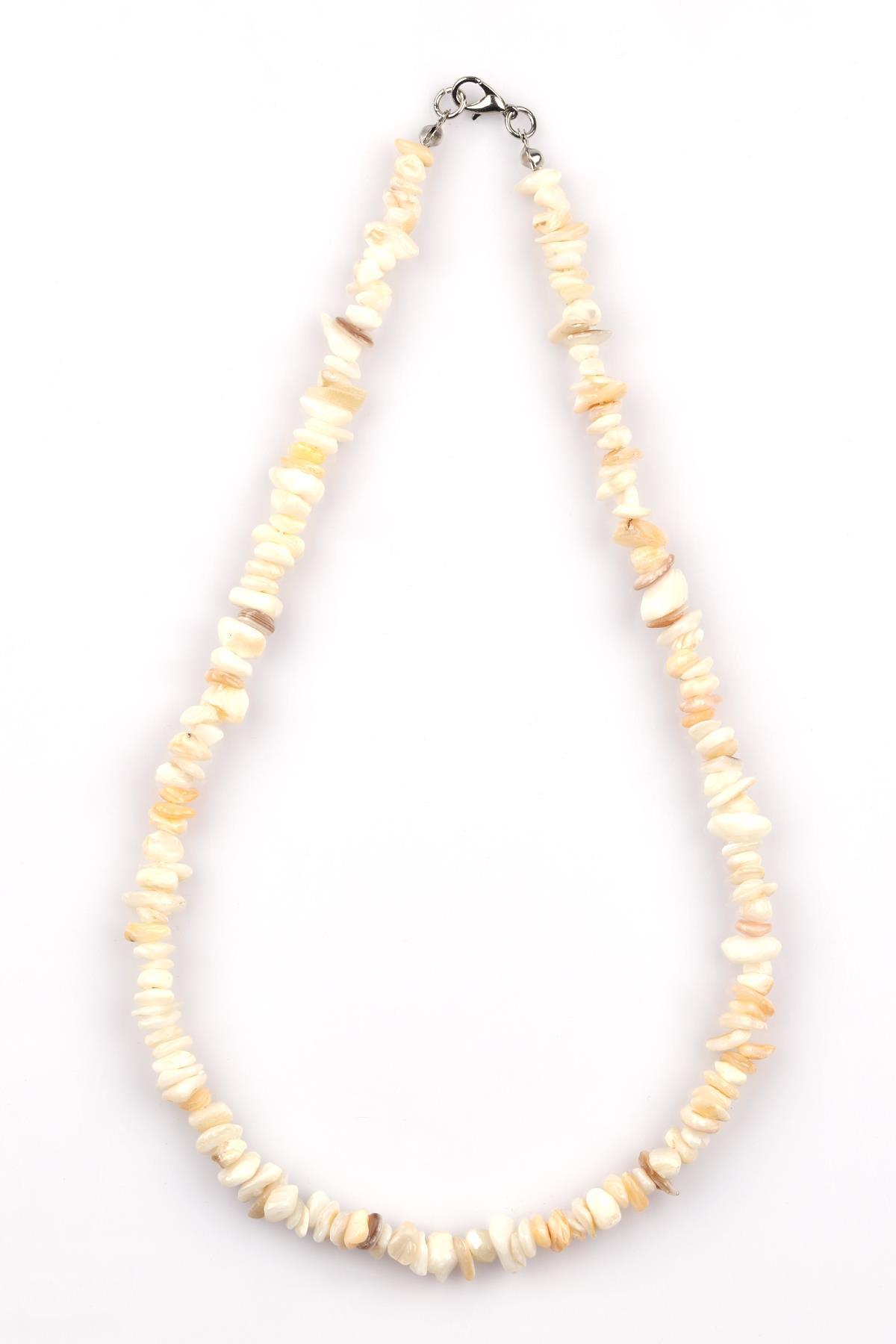 Sedef Doğal Taş Kırık Taş Kolye