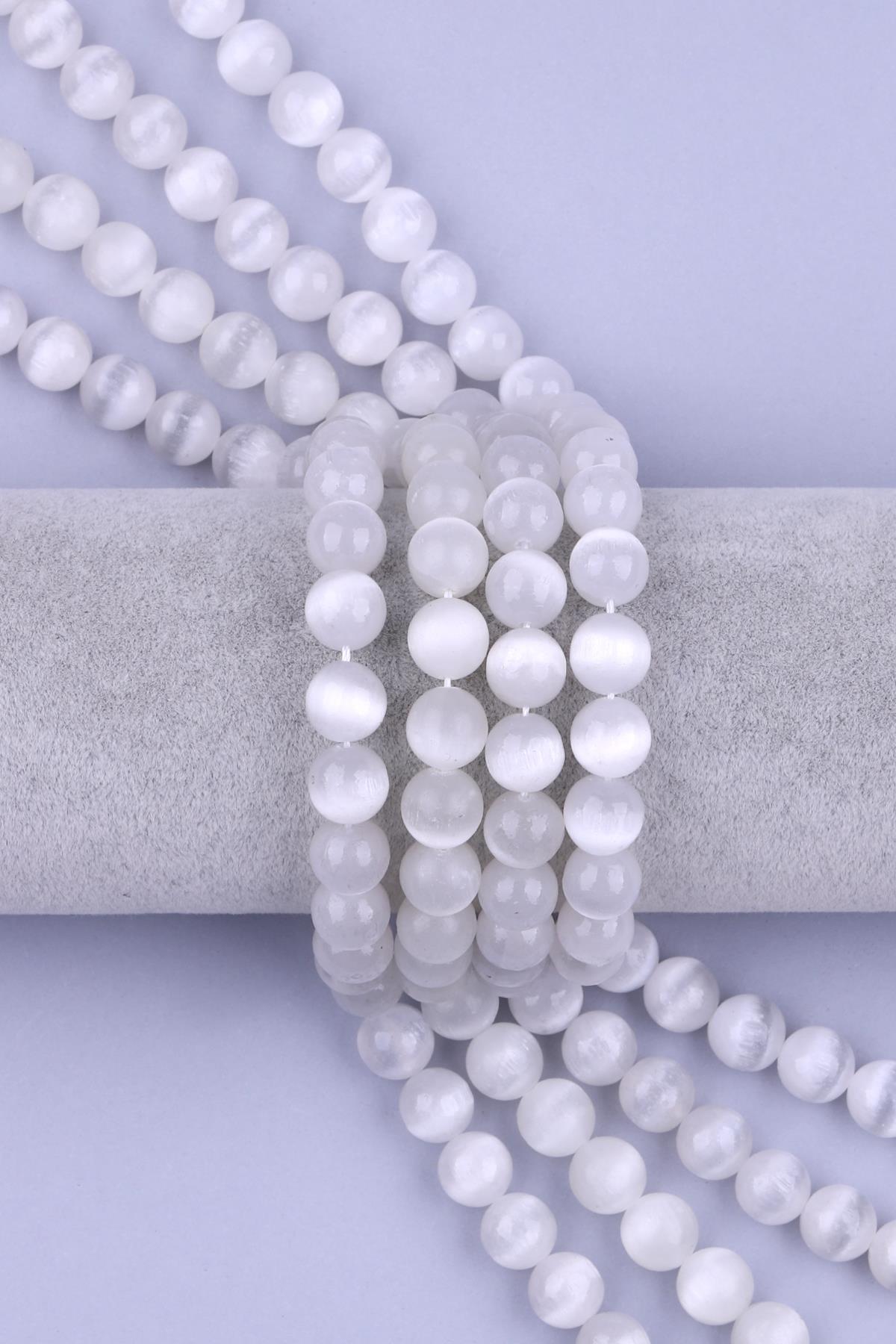 Selenit Doğal Taş Dizi 10 mm Küre Kesim