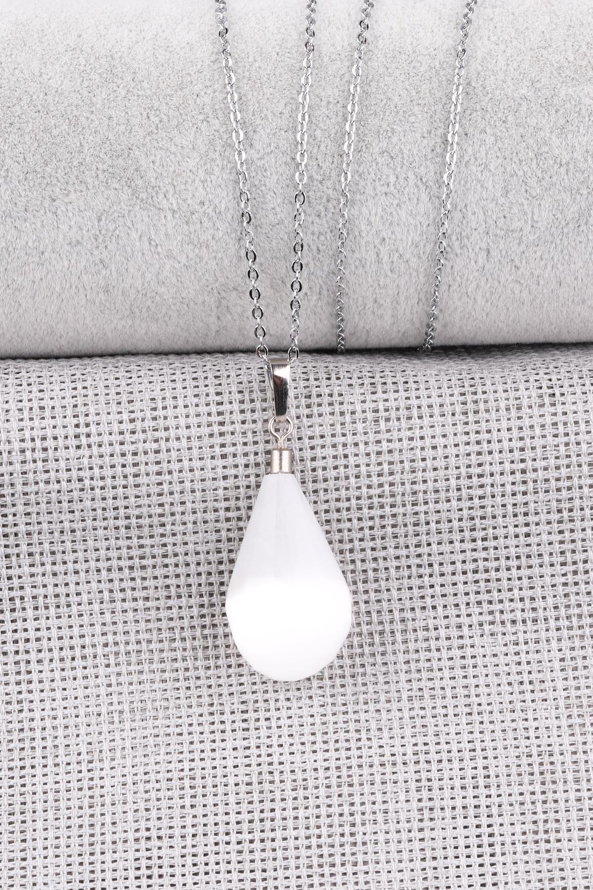 Selenit Doğal Taş Kolye