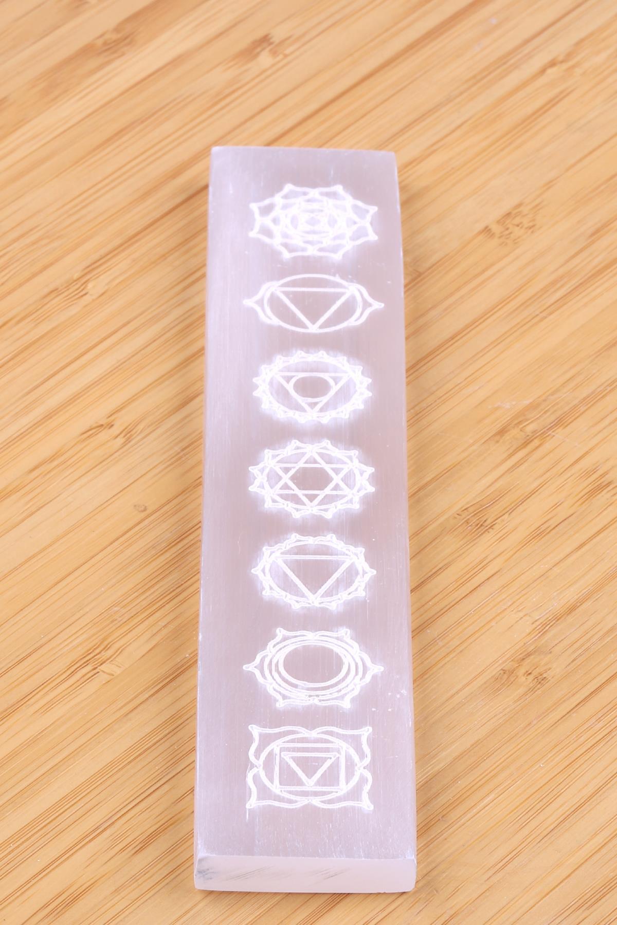 Selenit Doğal Taş Lazer İşlemeli Çubuk 