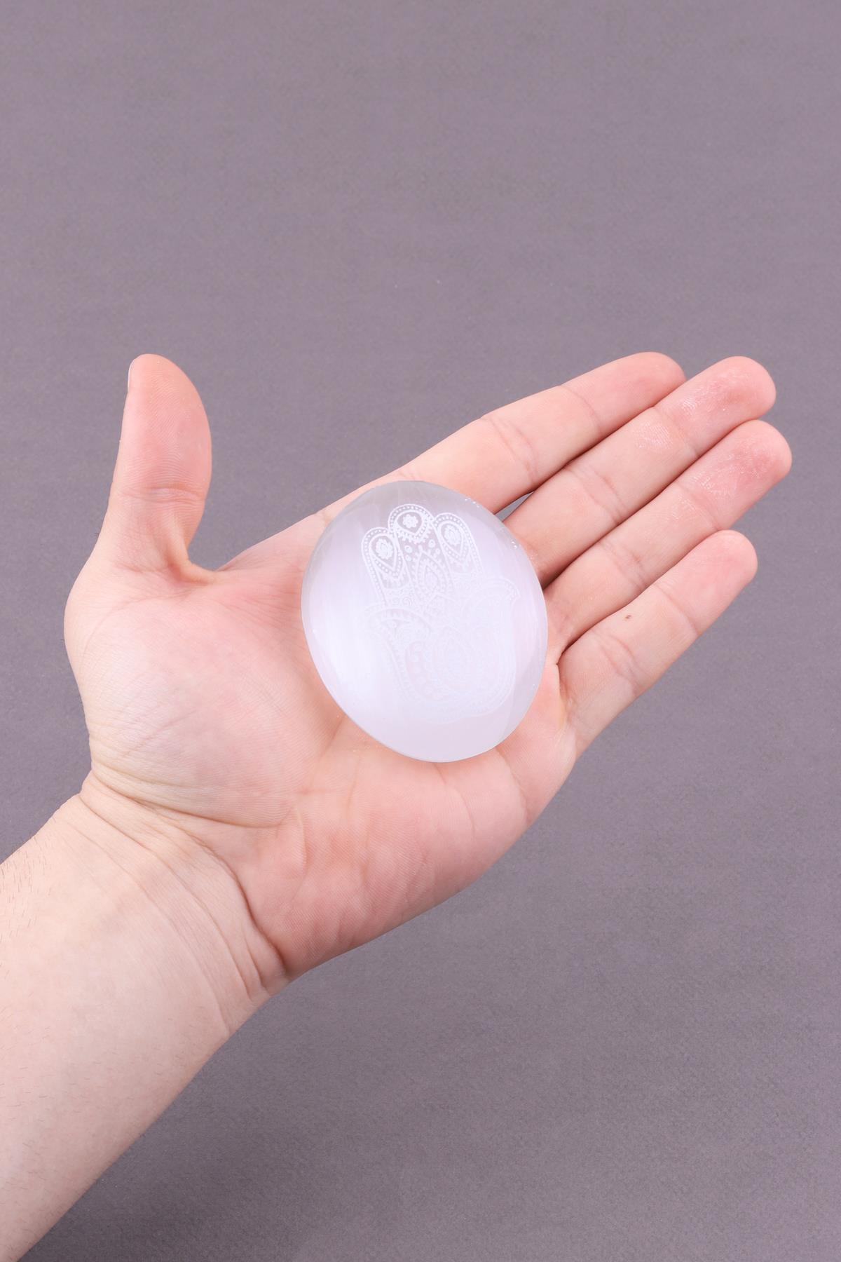 Selenit Doğal Taş Lazer İşlemeli Parça