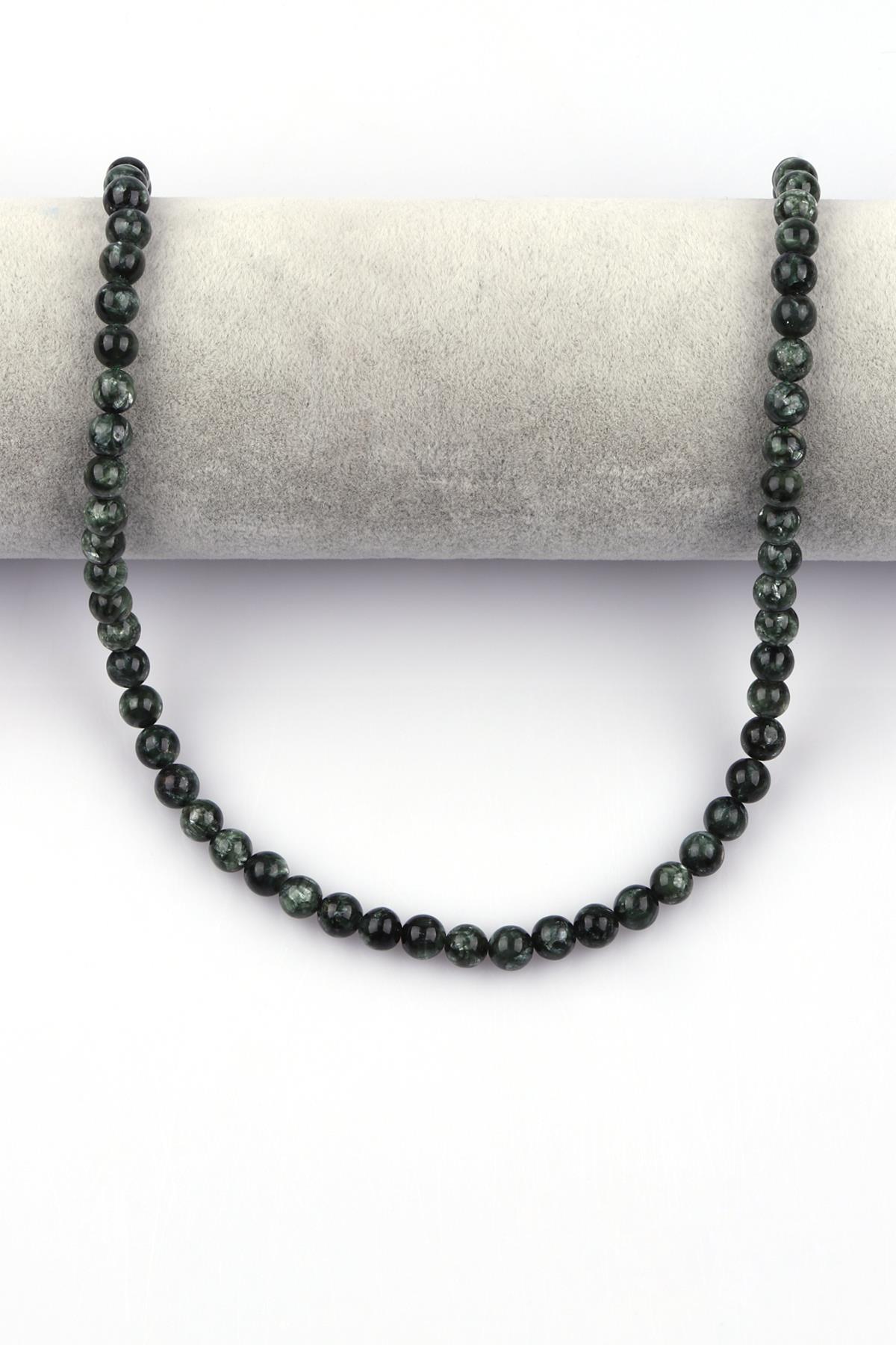 Serafinit ( Seraphinite ) Doğal Taş Dizi 8 mm Küre Kesim