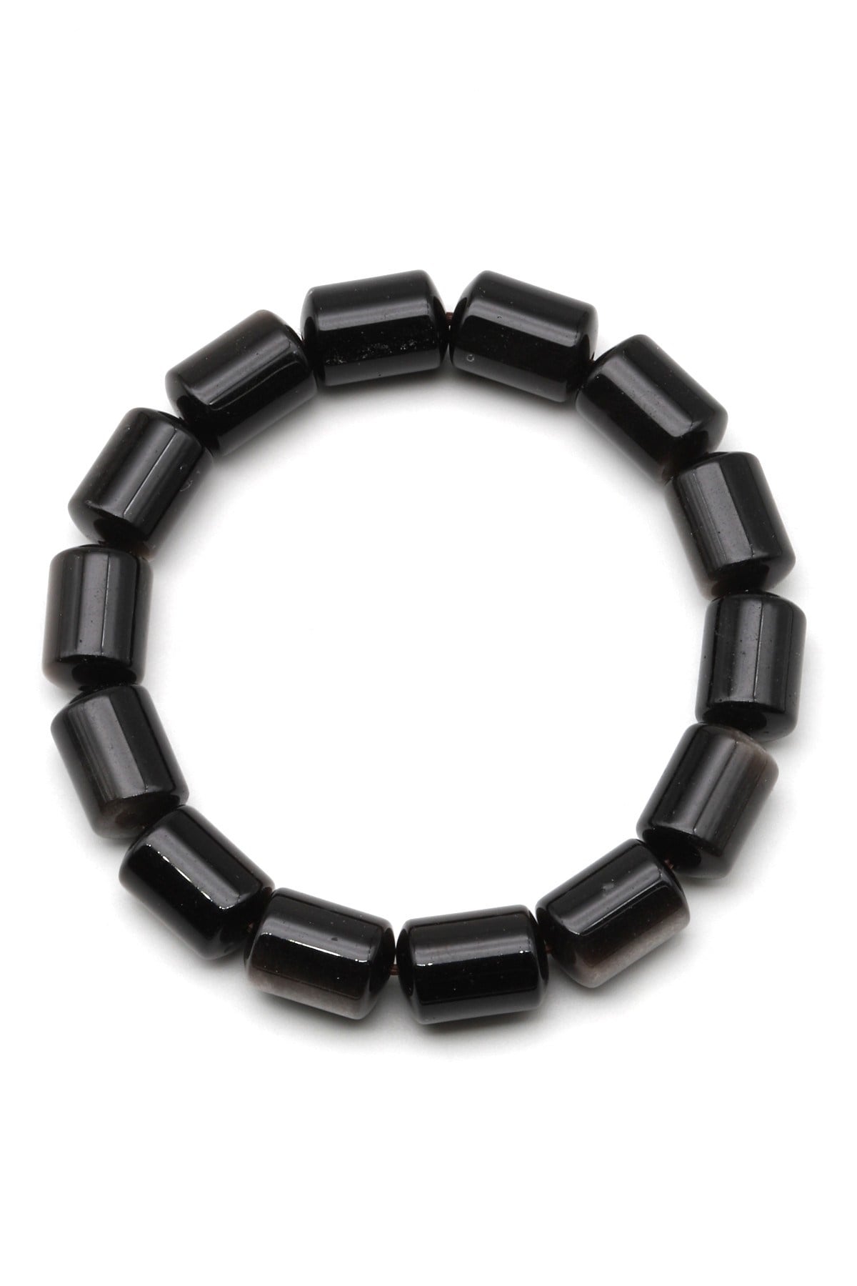 Silver Obsidyen Doğal Taş Bileklik 10 x 14 mm Özel Kesim - BLK-2445