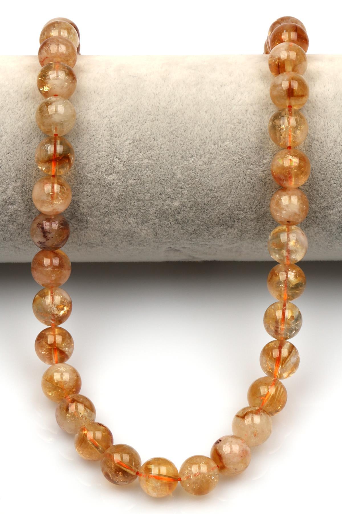 Sitrin (A Kalite) Doğal Taş Dizi 10 mm Küre Kesim