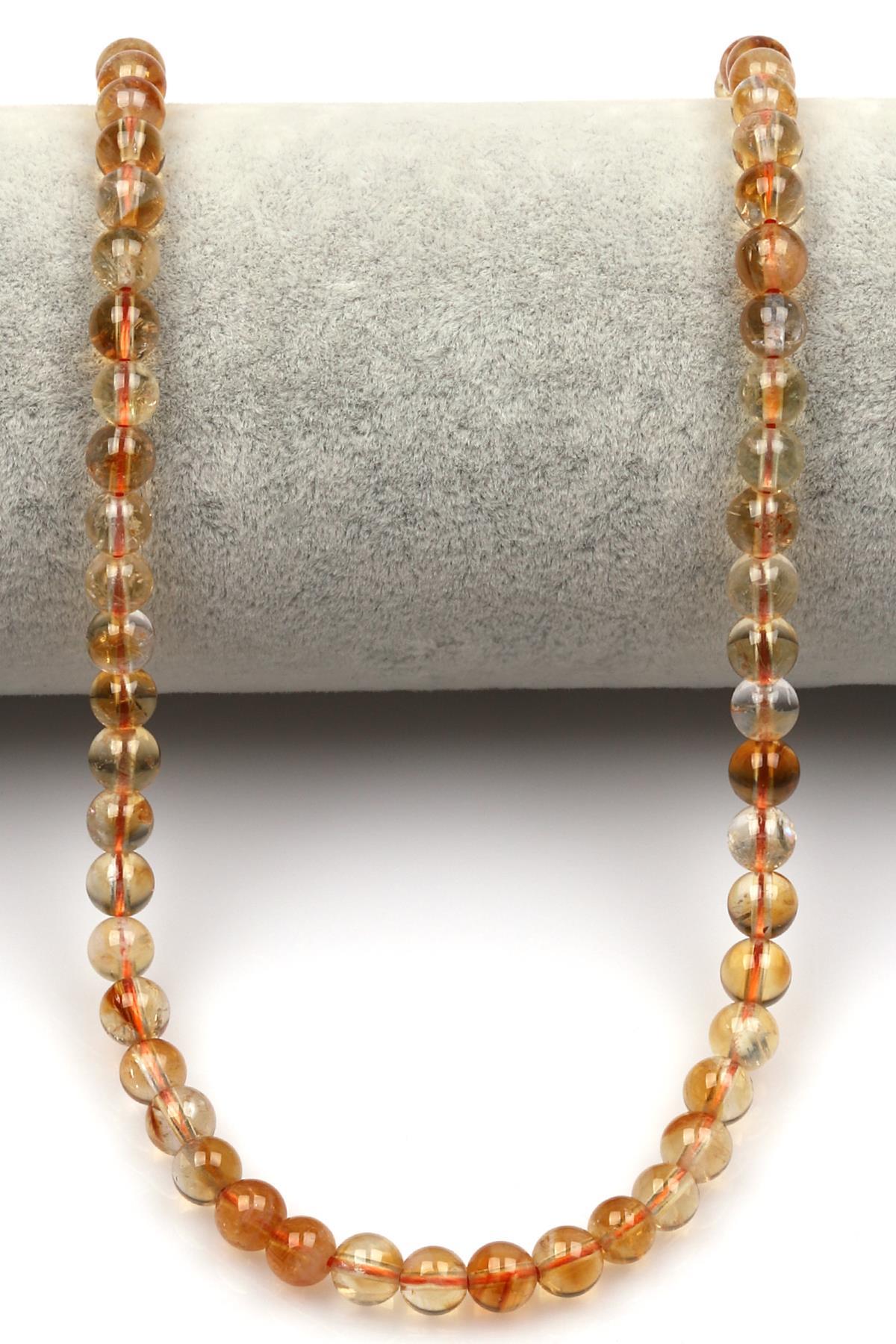 Sitrin (A Kalite) Doğal Taş Dizi 6 mm Küre Kesim