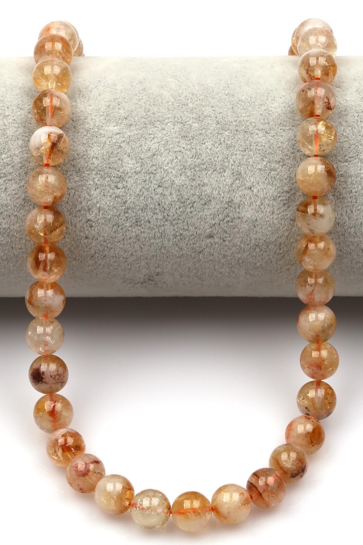 Sitrin (A Kalite) Doğal Taş Dizi 8 mm Küre Kesim