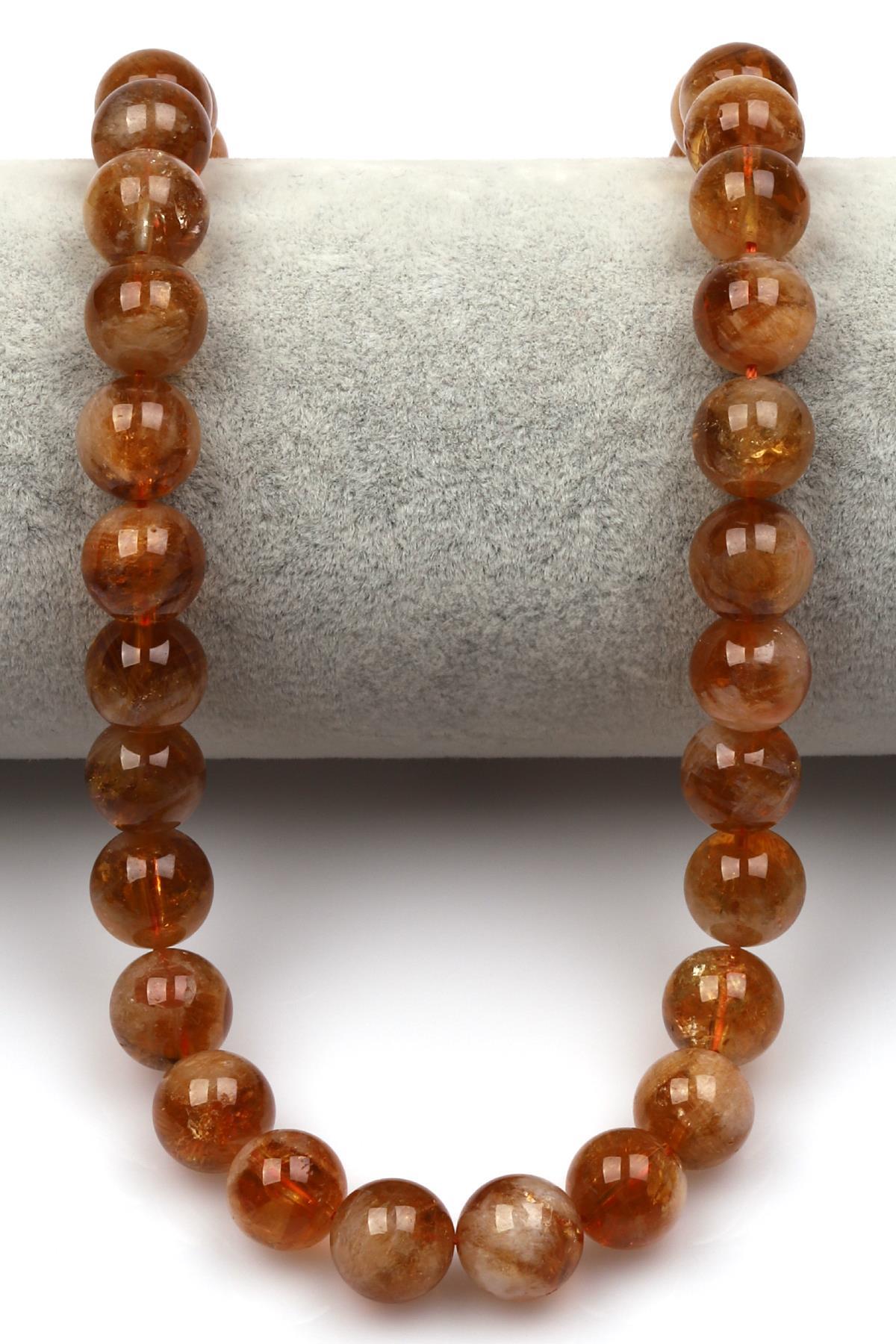 Sitrin (AAA Kalite) Doğaltaş Dizi 10 mm Küre Kesim