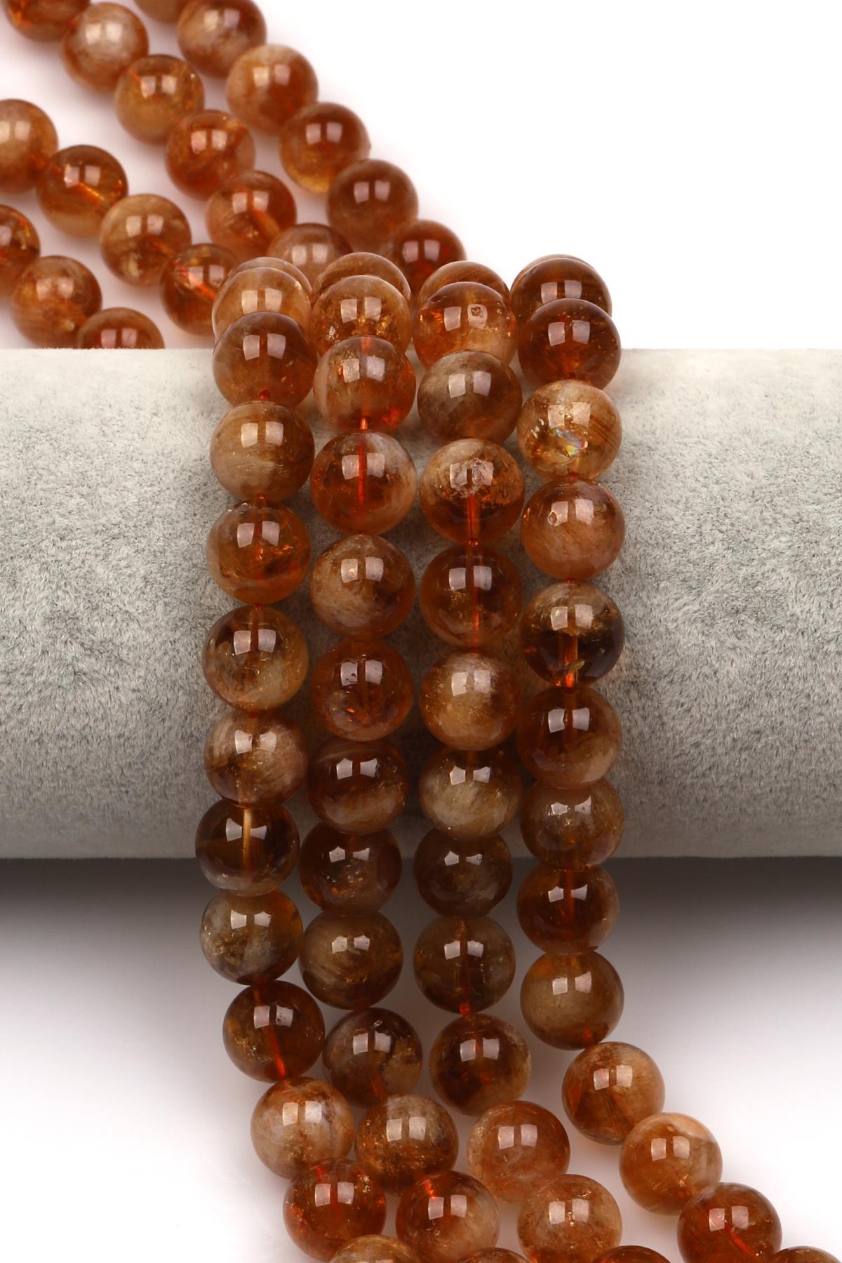 Sitrin (AAA Kalite) Doğaltaş Dizi 10 mm Küre Kesim