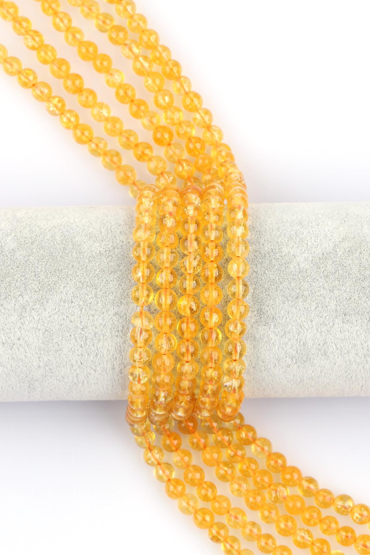 Sitrin (  AB Kalite ) Doğal Taş Dizi 6 mm Küre Kesim 