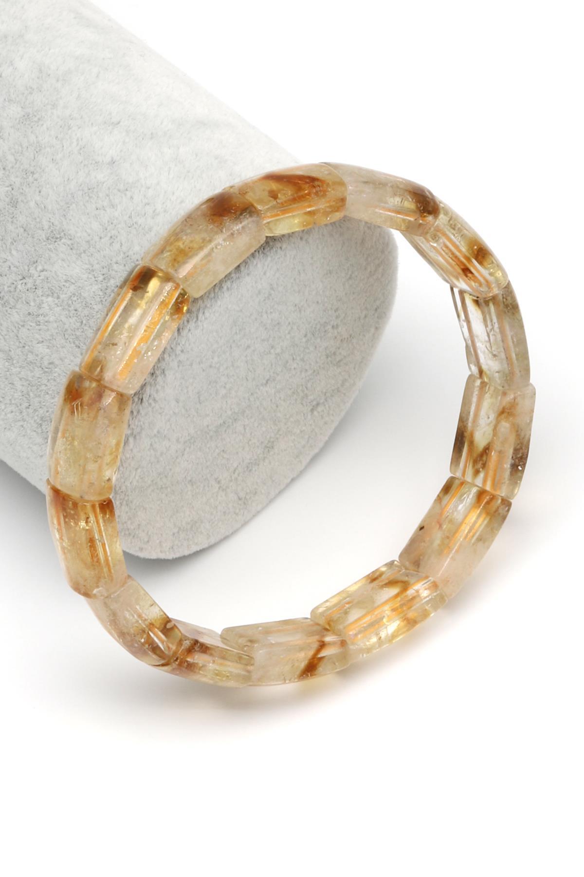 Sitrin Doğal Taş Bileklik 12 x 14 mm Özel Kesim