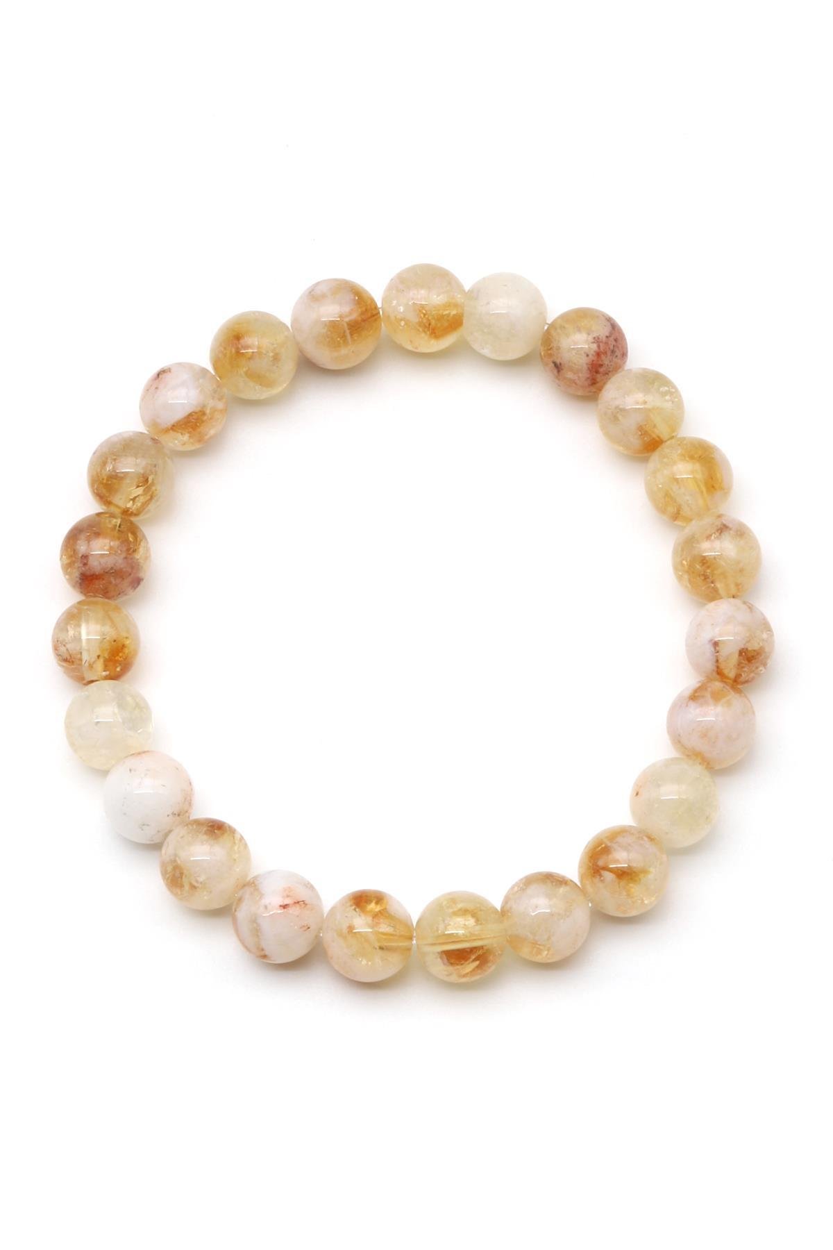 Sitrin Doğal Taş Bileklik 8 mm Küre Kesim