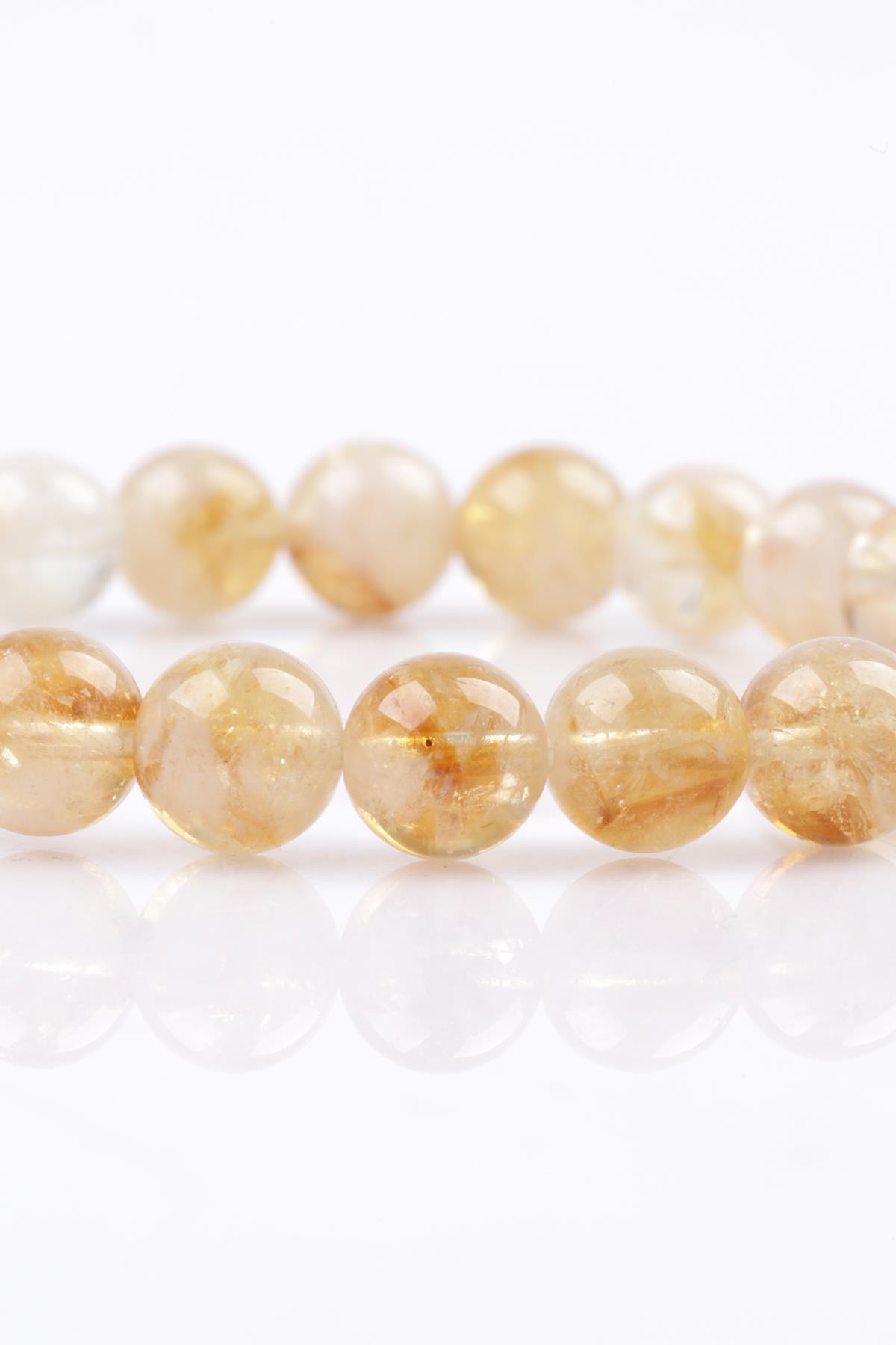 Sitrin Doğal Taş Bileklik 8 mm Küre Kesim