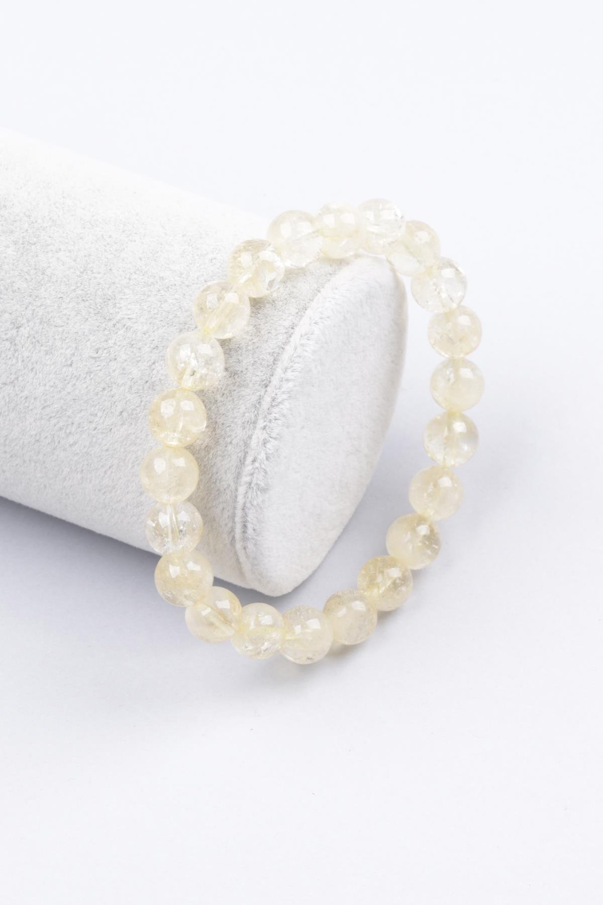 Sitrin Doğal Taş Bileklik 8 mm Küre Kesim