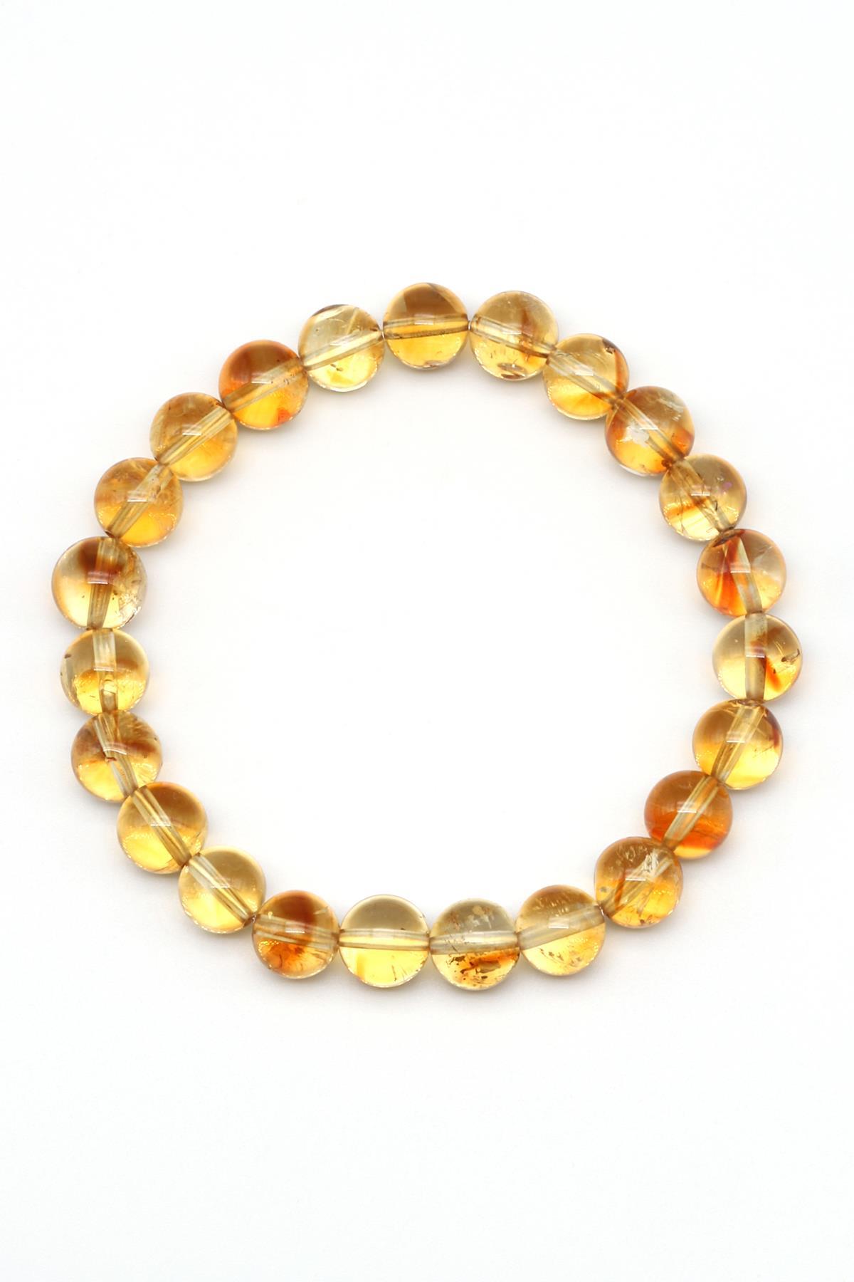 Sitrin Doğal Taş Bileklik 8 mm Küre Kesim