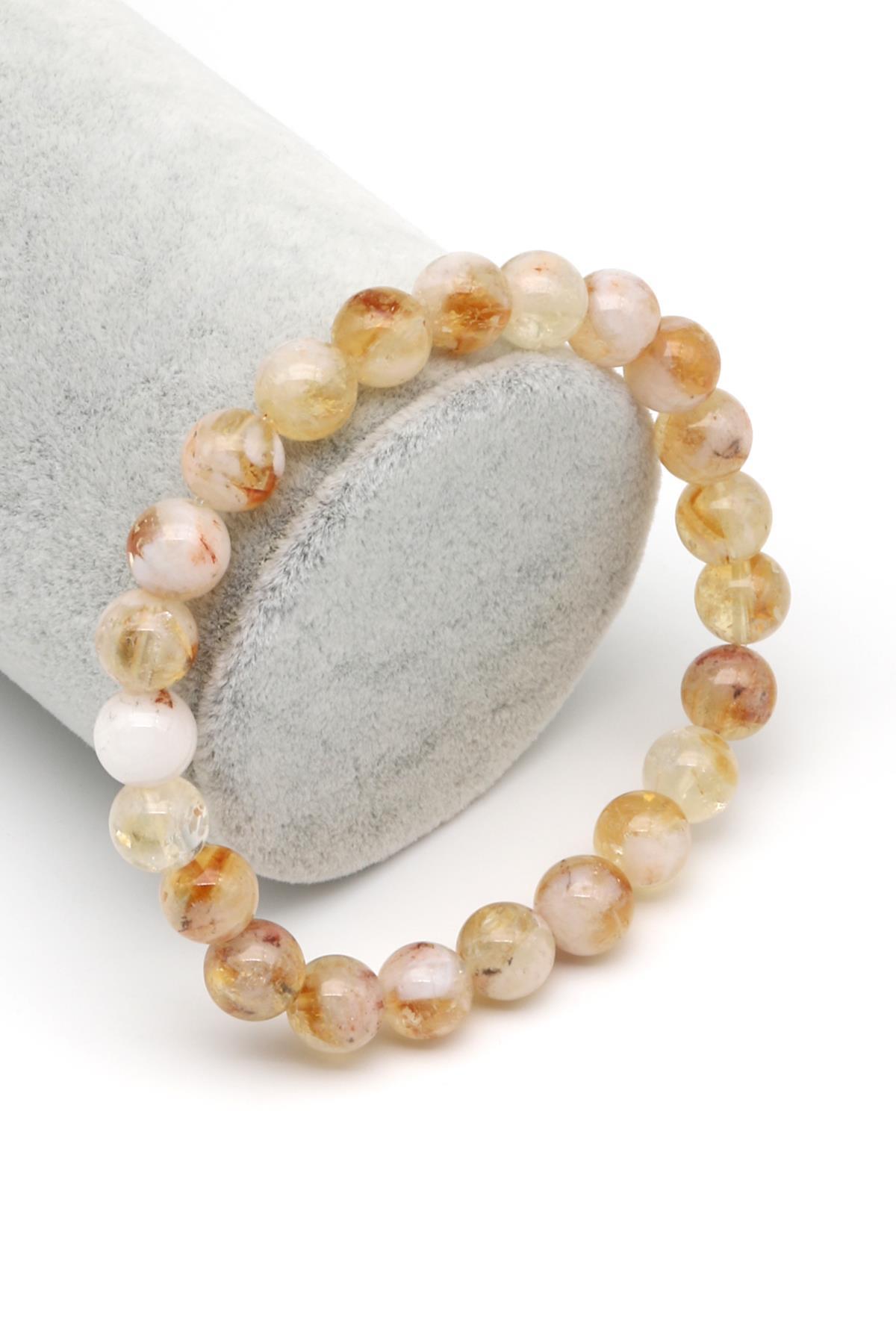 Sitrin Doğal Taş Bileklik 8 mm Küre Kesim