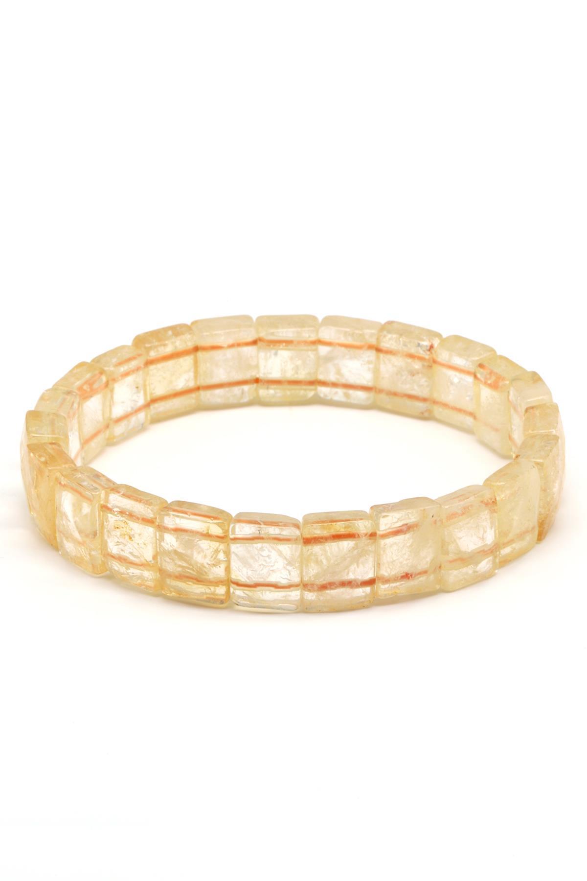 Sitrin Doğal Taş Bileklik 8 x 11 mm Özel Kesim