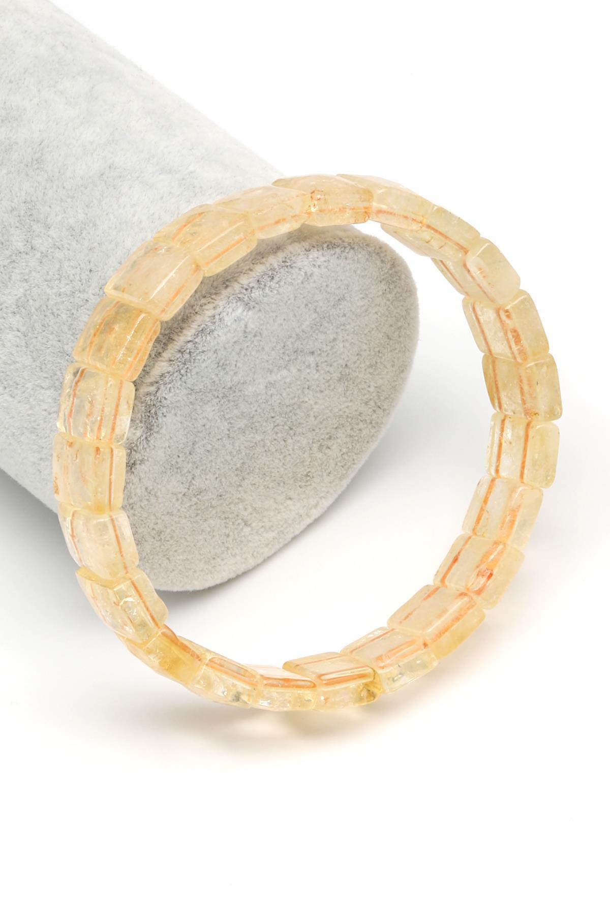 Sitrin Doğal Taş Bileklik 8 x 11 mm Özel Kesim