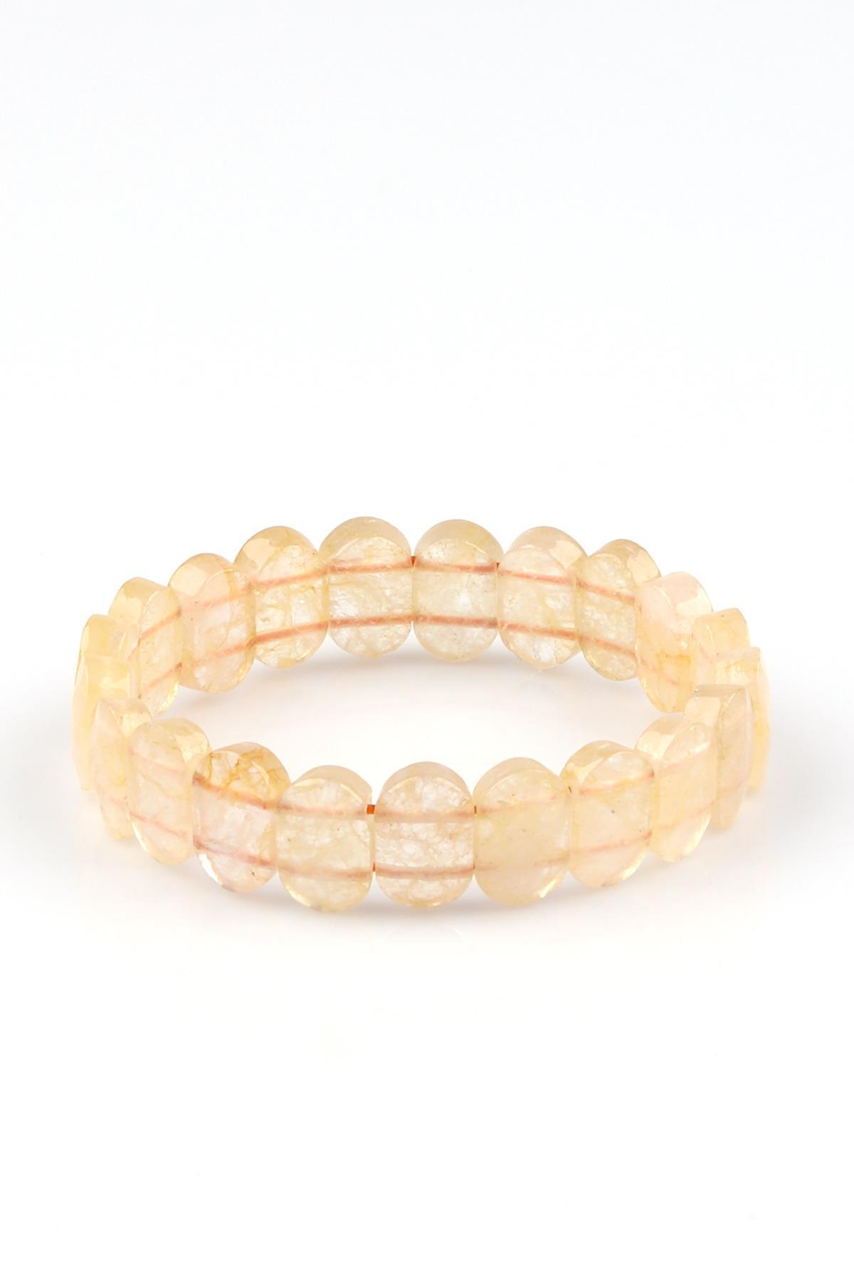 Sitrin Doğal Taş Bileklik 9 x 14 mm Özel Kesim