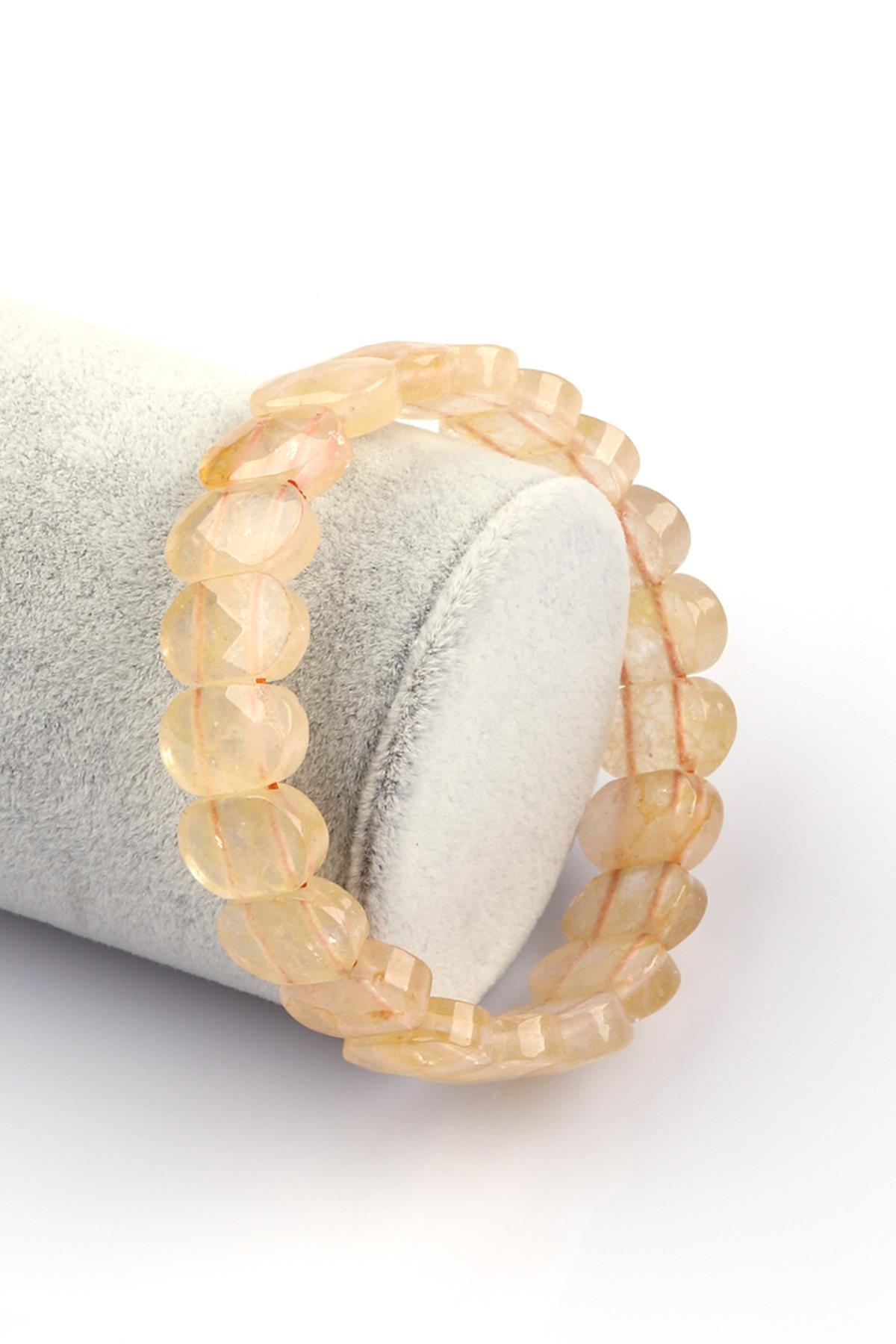 Sitrin Doğal Taş Bileklik 9 x 14 mm Özel Kesim