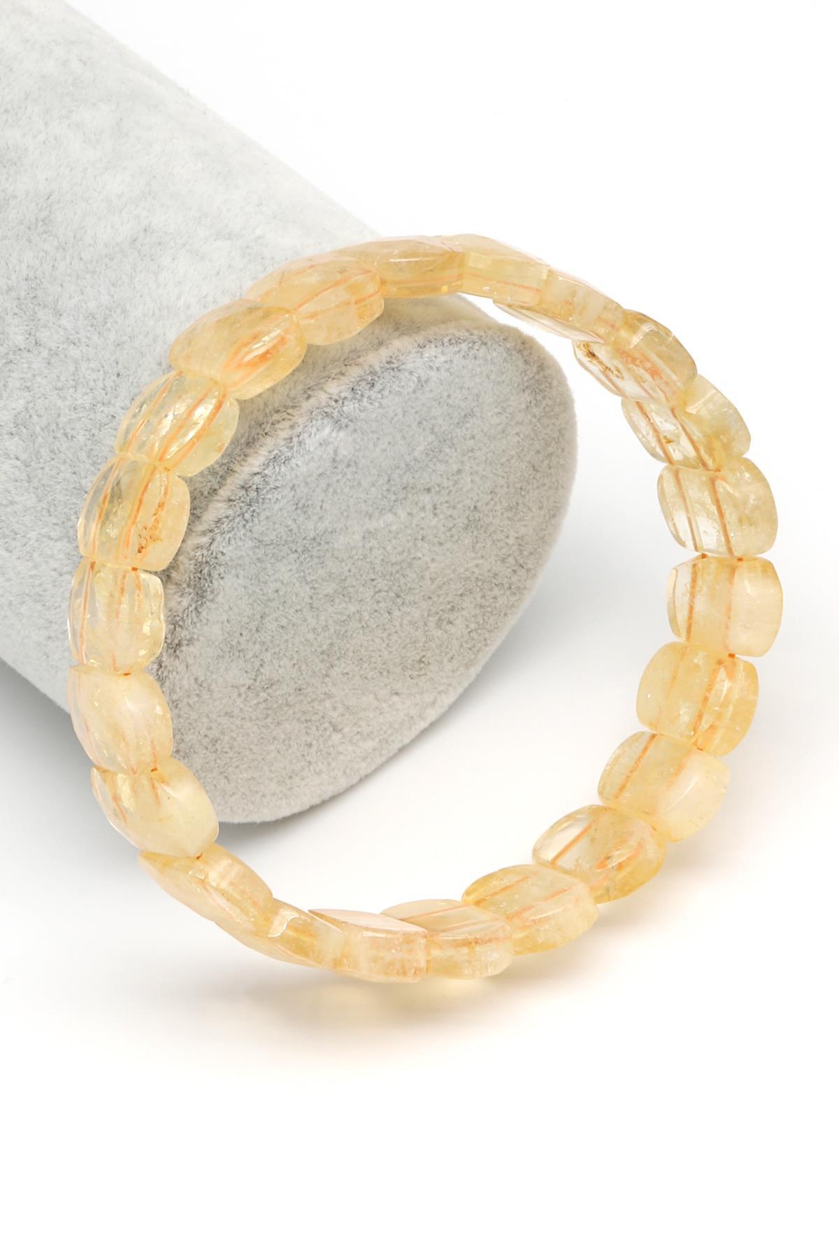 Sitrin Doğal Taş Bileklik 9 x 14 mm Özel Kesim