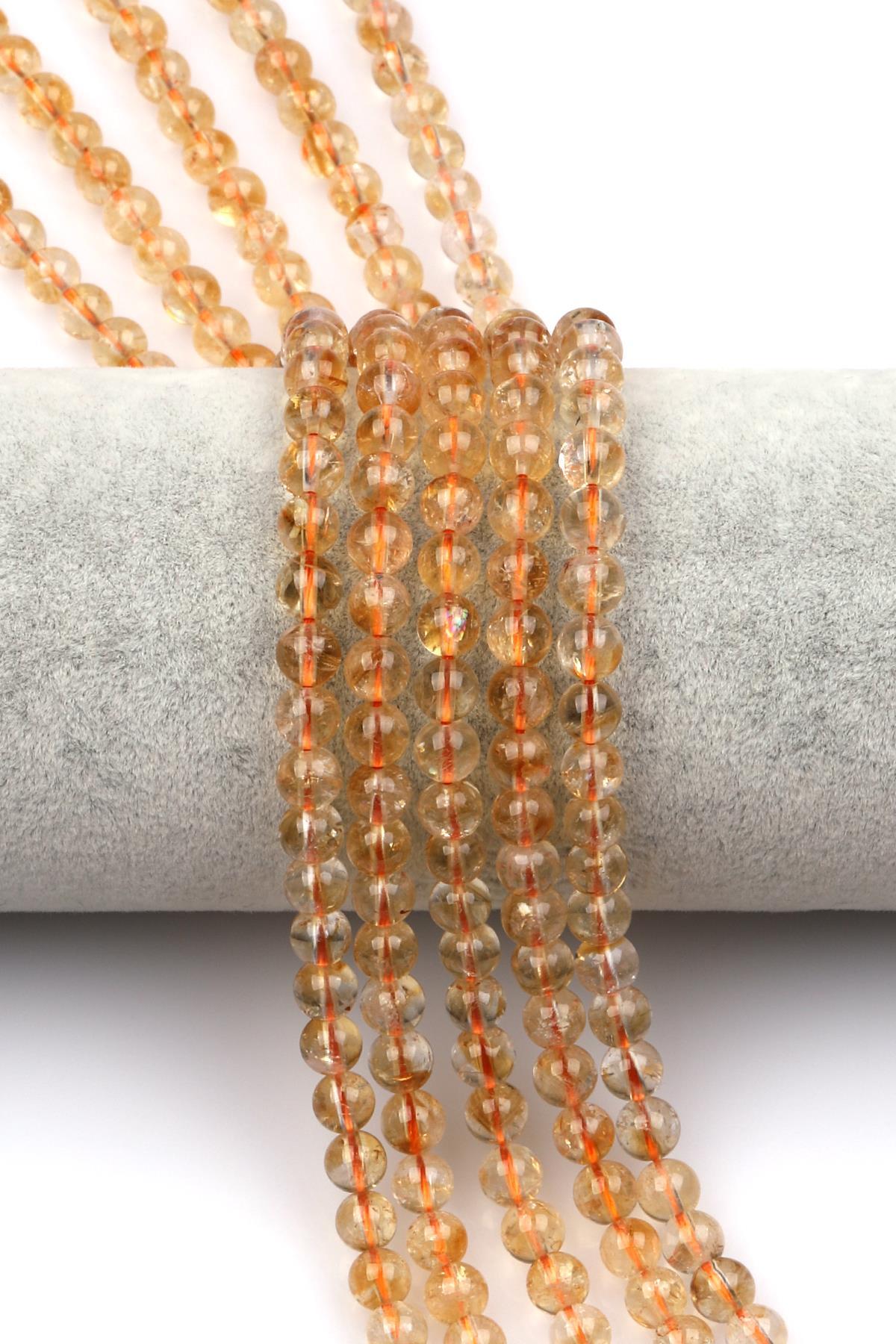 Sitrin Doğal Taş Dizi 6 mm Küre Kesim