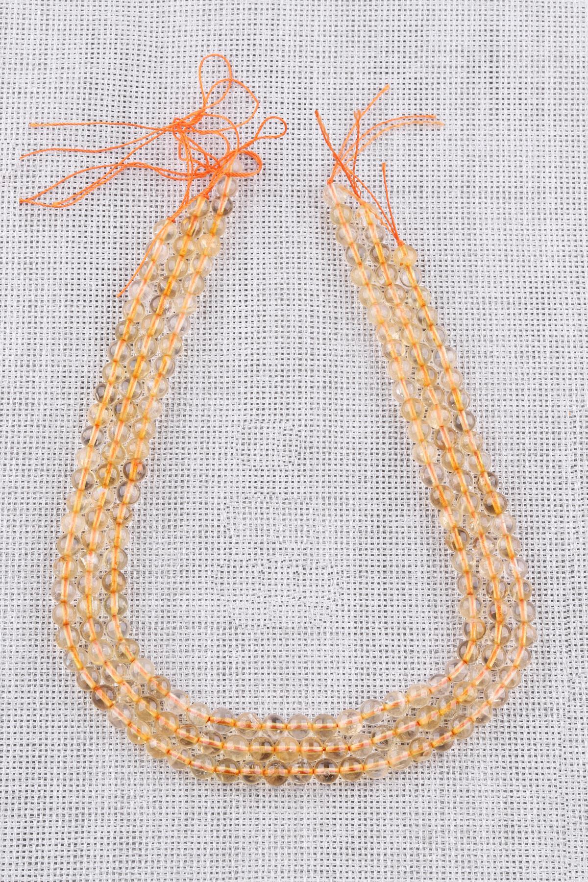 Sitrin Doğal Taş Dizi 6 mm Küre Kesim