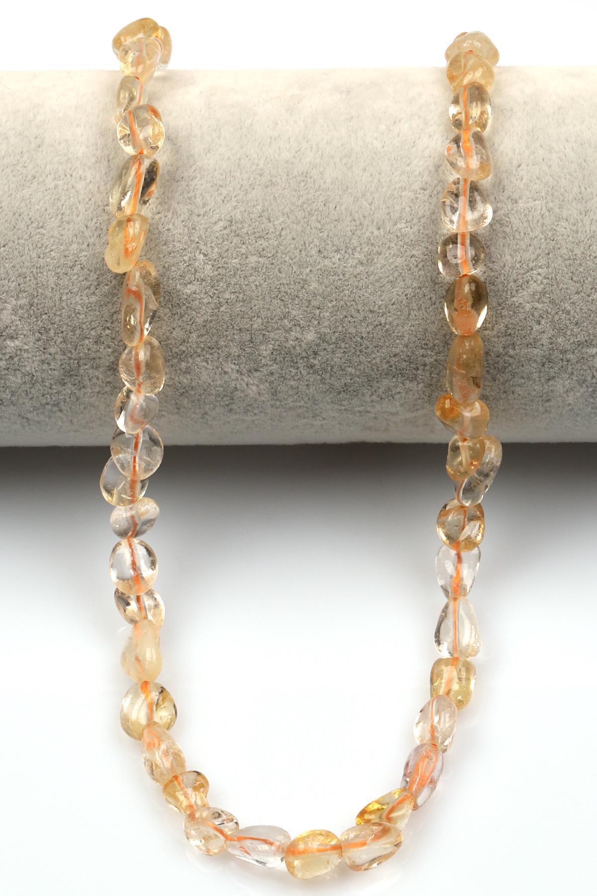 Sitrin Doğal Taş Dizi 6 x 8 mm Mercimek Kesim