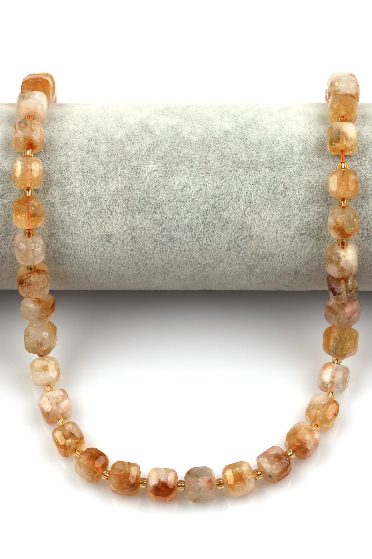 Sitrin Doğal Taş Dizi 8 mm Hexagonel Kesim