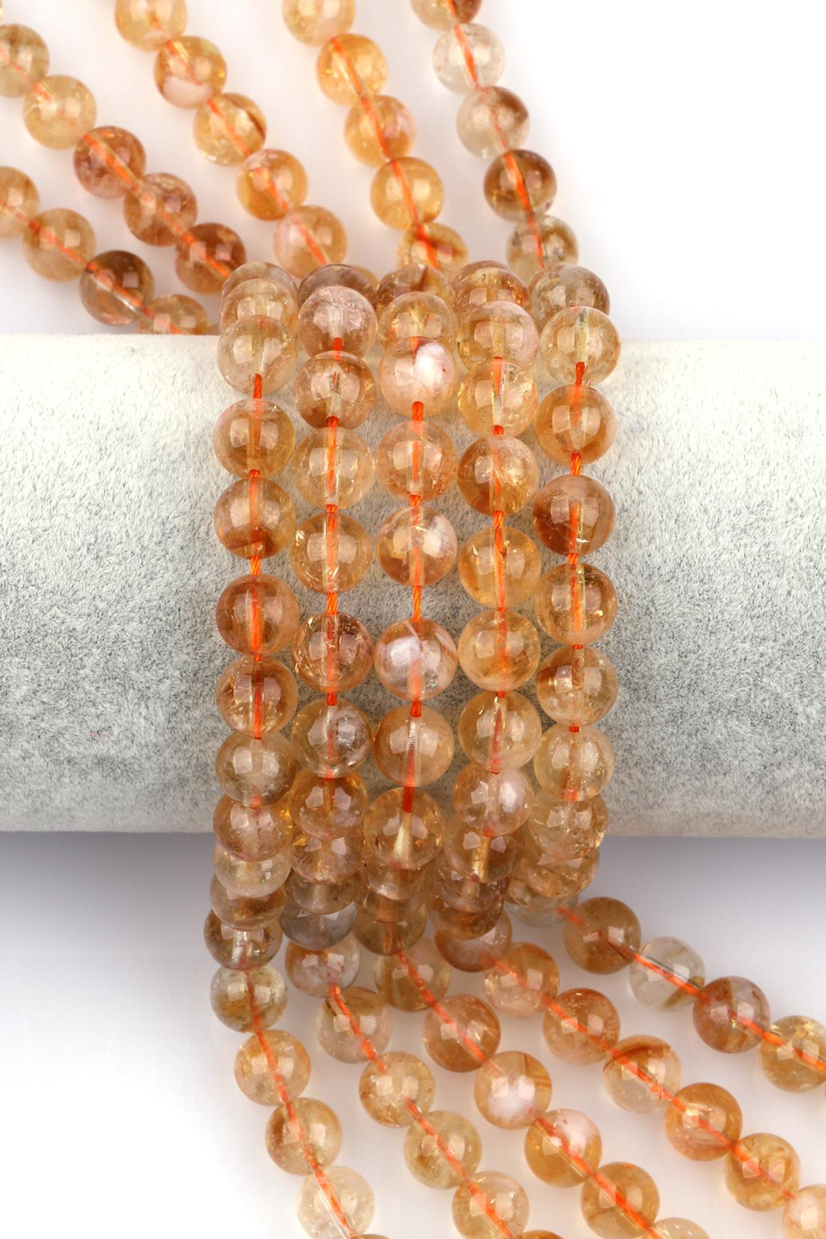 Sitrin Doğal Taş Dizi 8 mm Küre Kesim