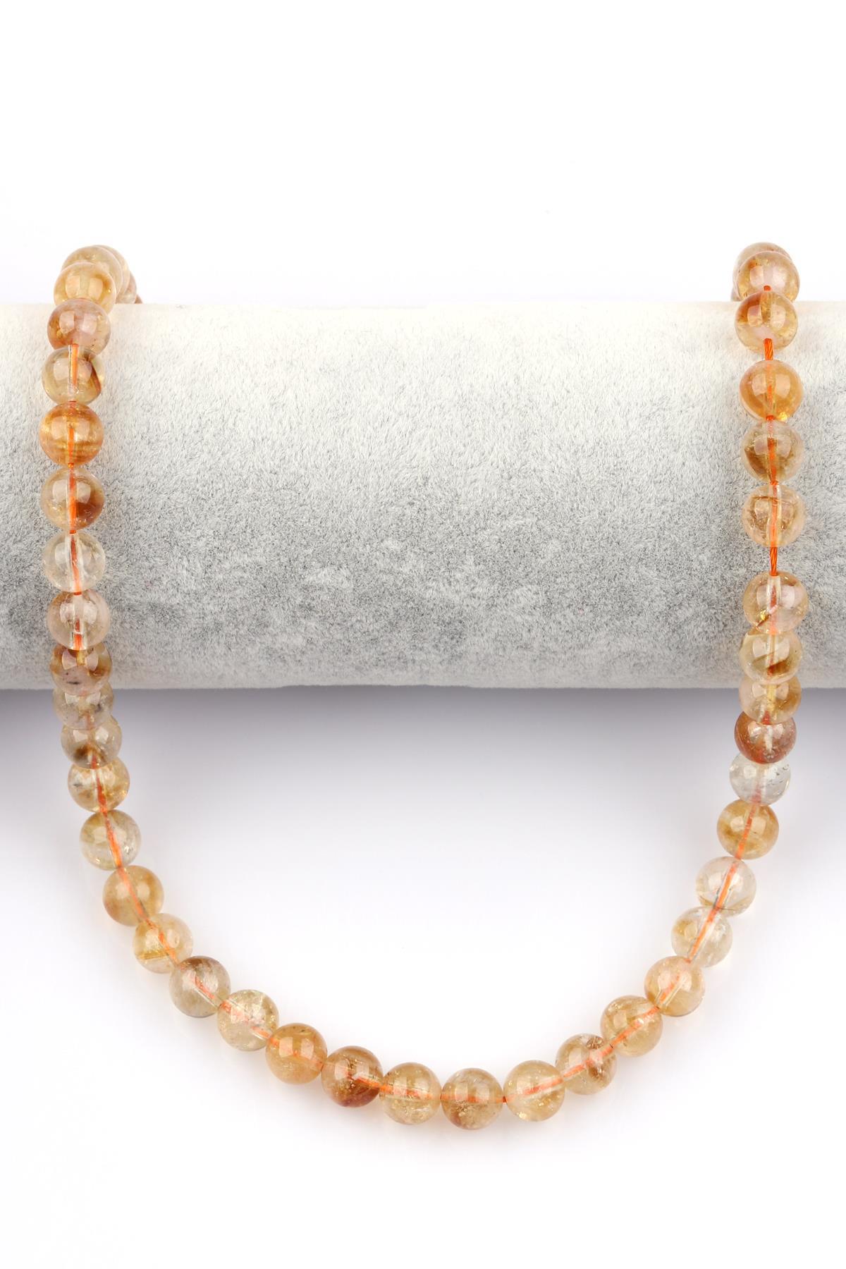 Sitrin Doğal Taş Dizi 8 mm Küre Kesim