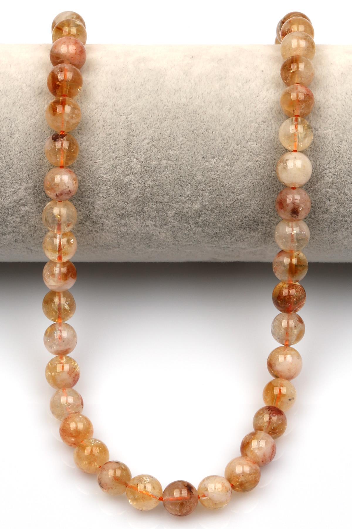 Sitrin Doğal Taş Dizi 8 mm Küre Kesim