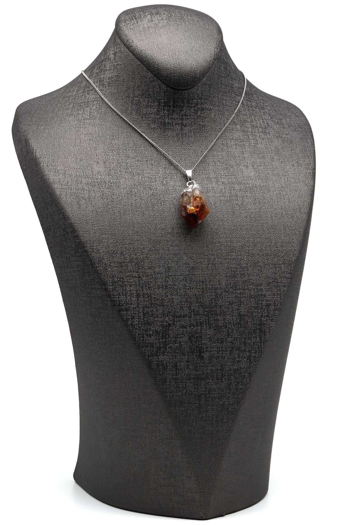 Sitrin Doğal Taş Ham Parça Kolye