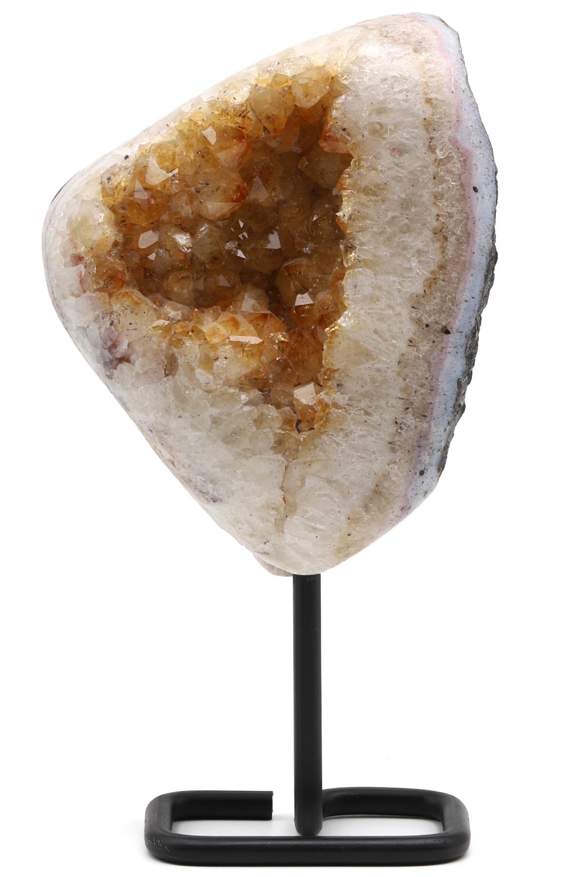 Sitrin Doğal Taş Standlı Ham Parça - 1127 Gr.